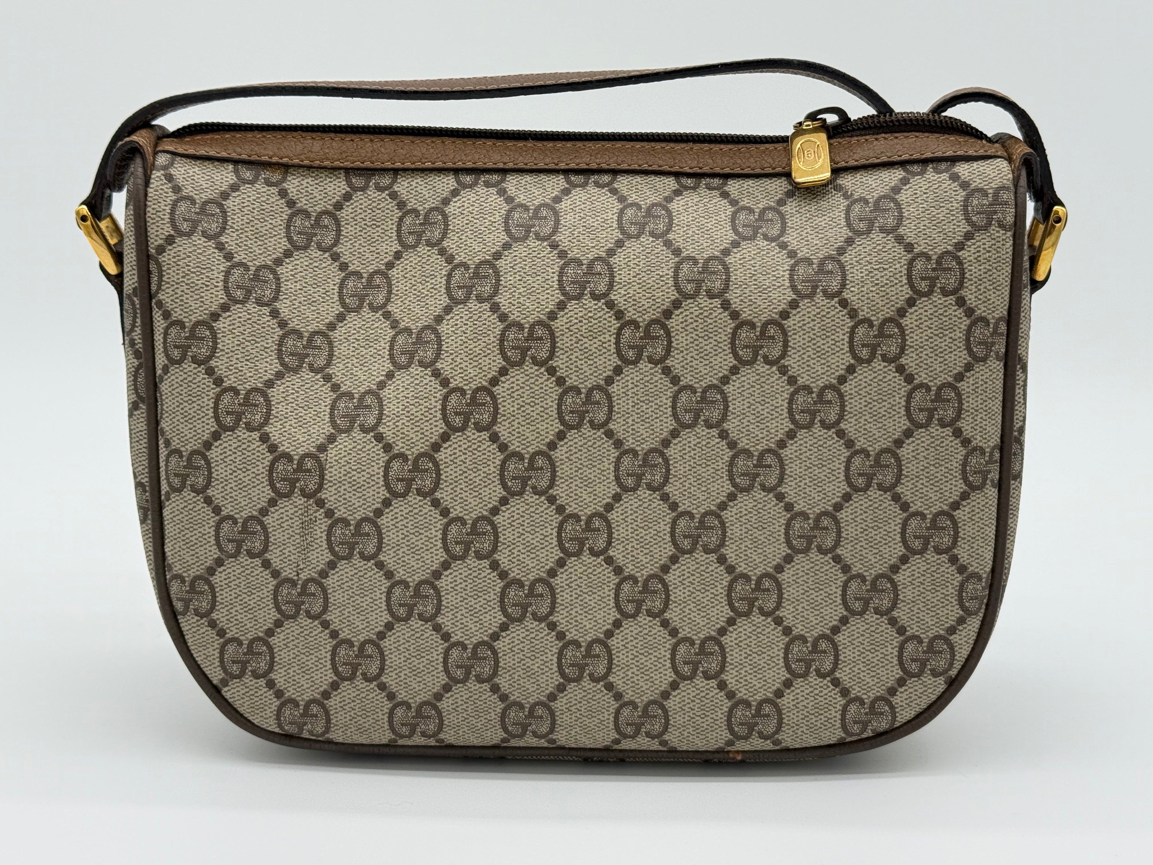 Gucci GG Supreme Web Sherry Line Shoulder Bag – Beige / Red / Gold (SKU: 152643)