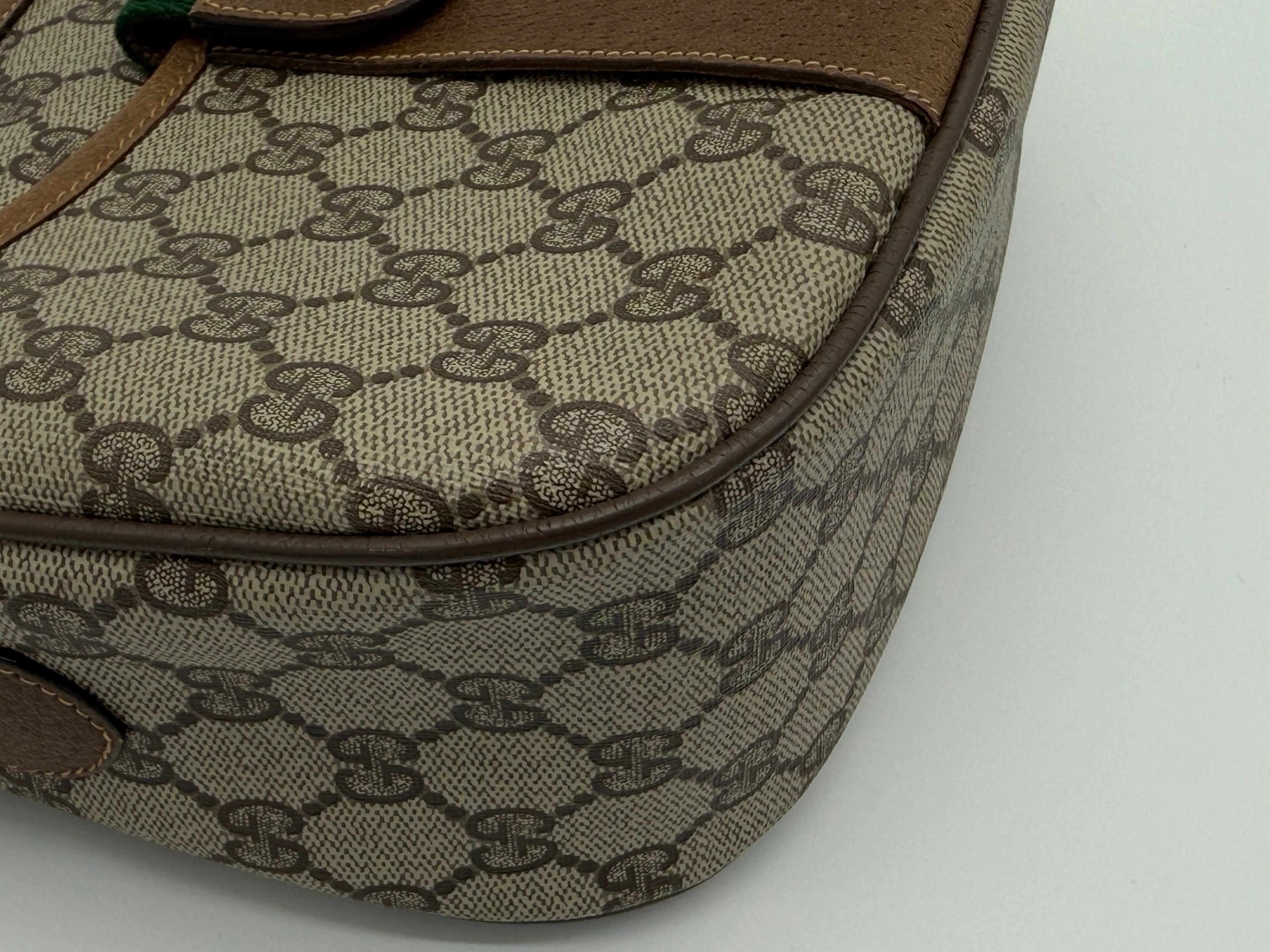 Gucci GG Supreme Web Sherry Line Shoulder Bag – Beige / Red / Gold (SKU: 152643)