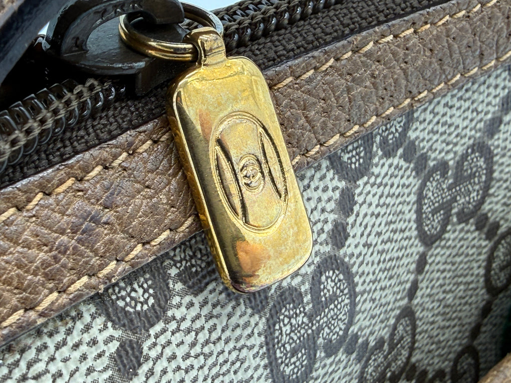 Gucci GG Supreme Web Sherry Line Shoulder Bag – Beige / Red / Gold (SKU: 152643)