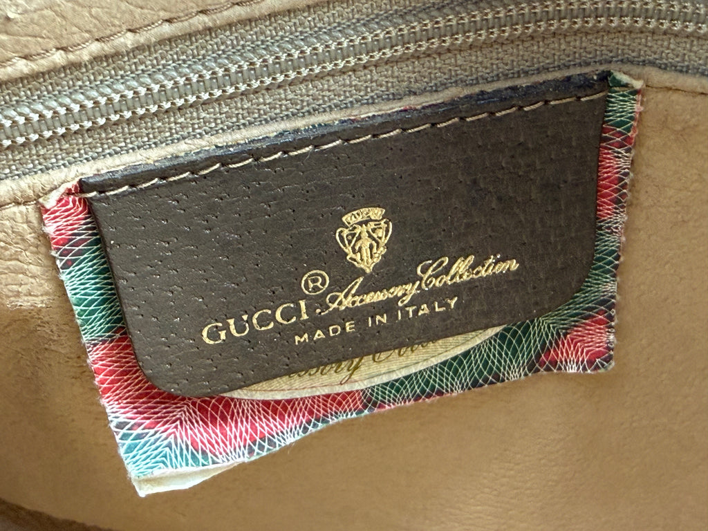 Gucci GG Supreme Web Sherry Line Shoulder Bag – Beige / Red / Gold (SKU: 152643)