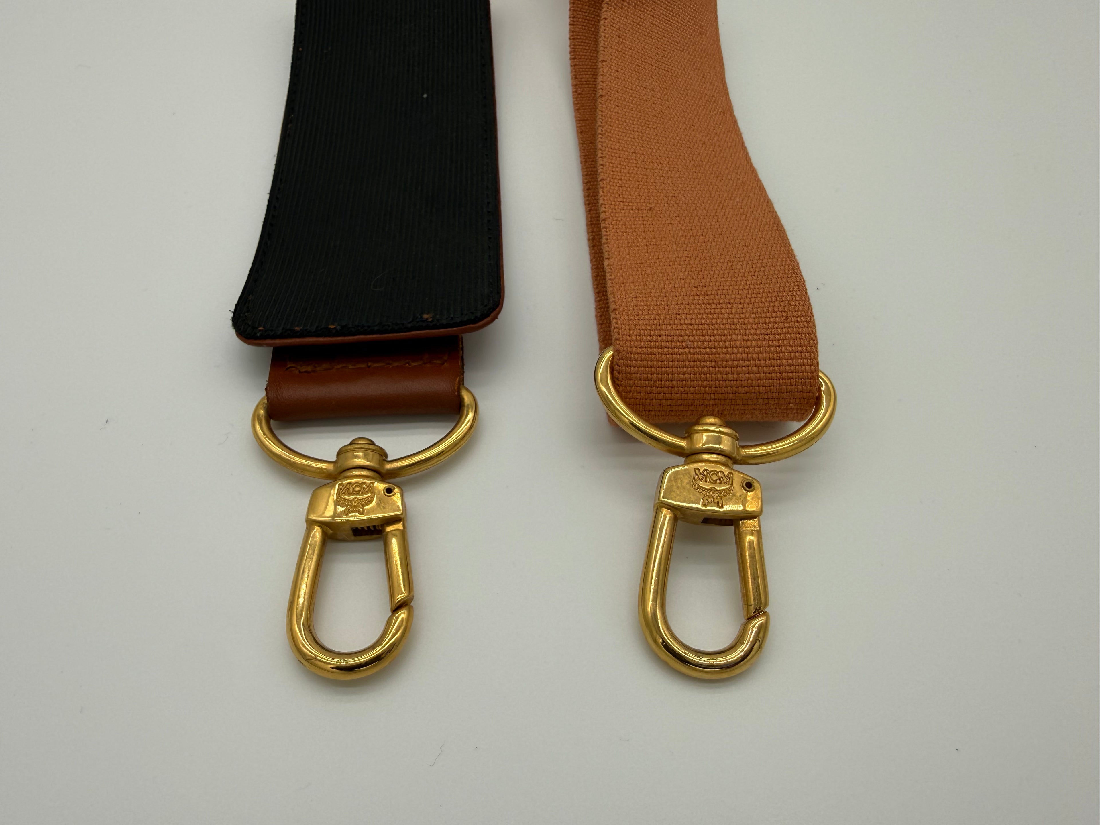 MCM Logogram Visetos Boston Bag – Brown/Gold (SKU: 121348)