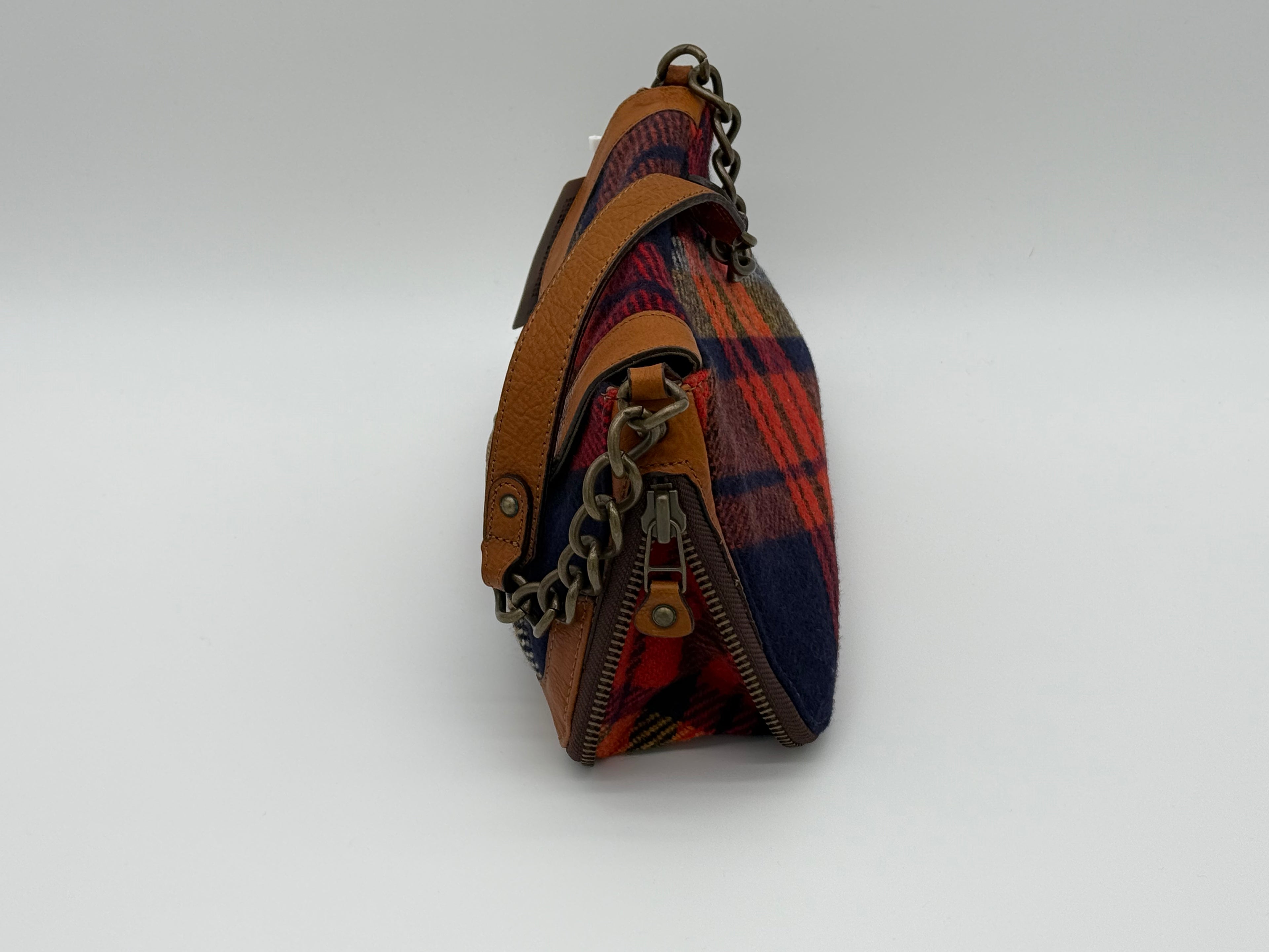 Burberry Nova Check Blue Label Shoulder Bag – Red Wool (SKU: 145519)