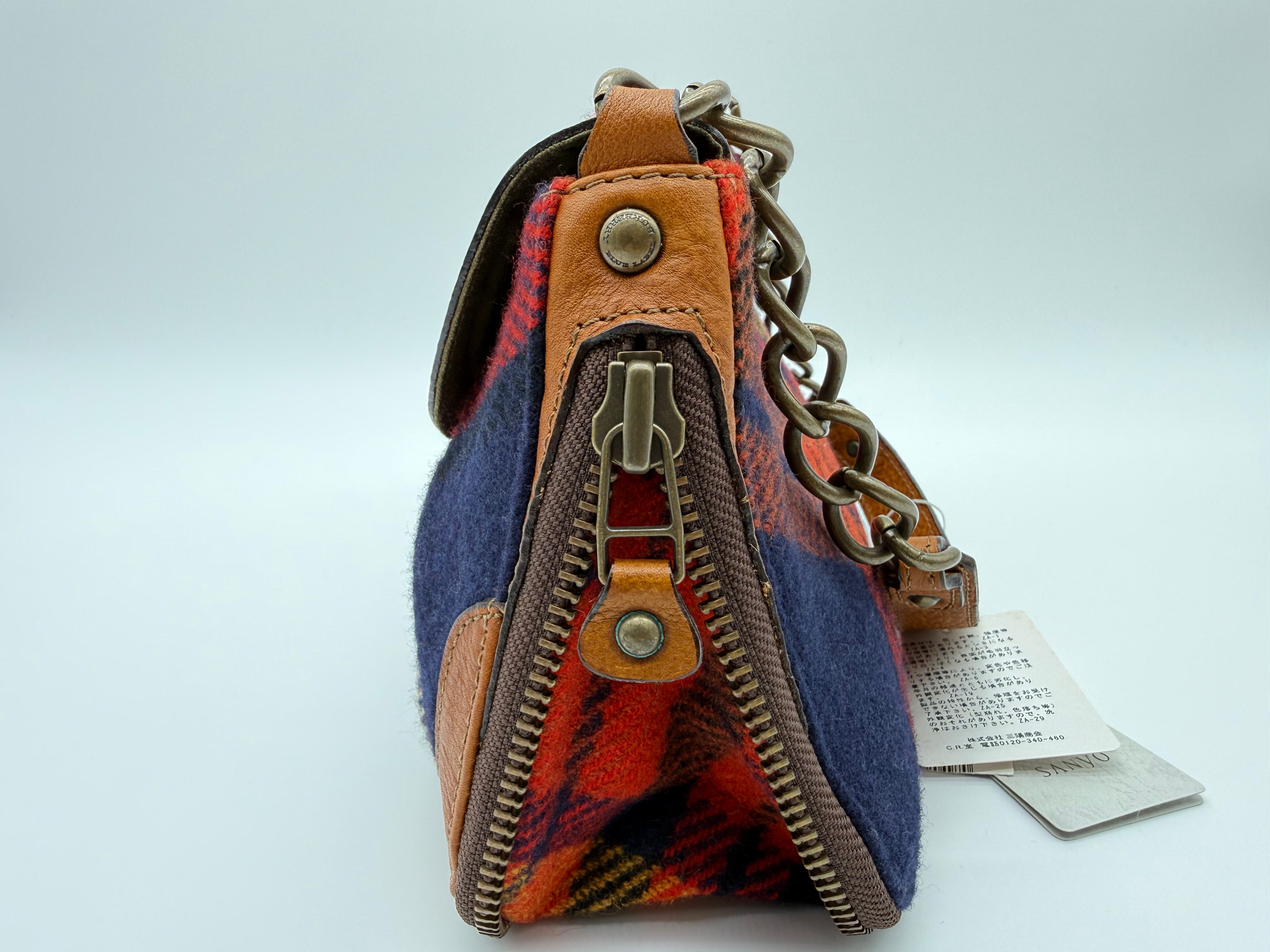 Burberry Nova Check Blue Label Shoulder Bag – Red Wool (SKU: 145519)