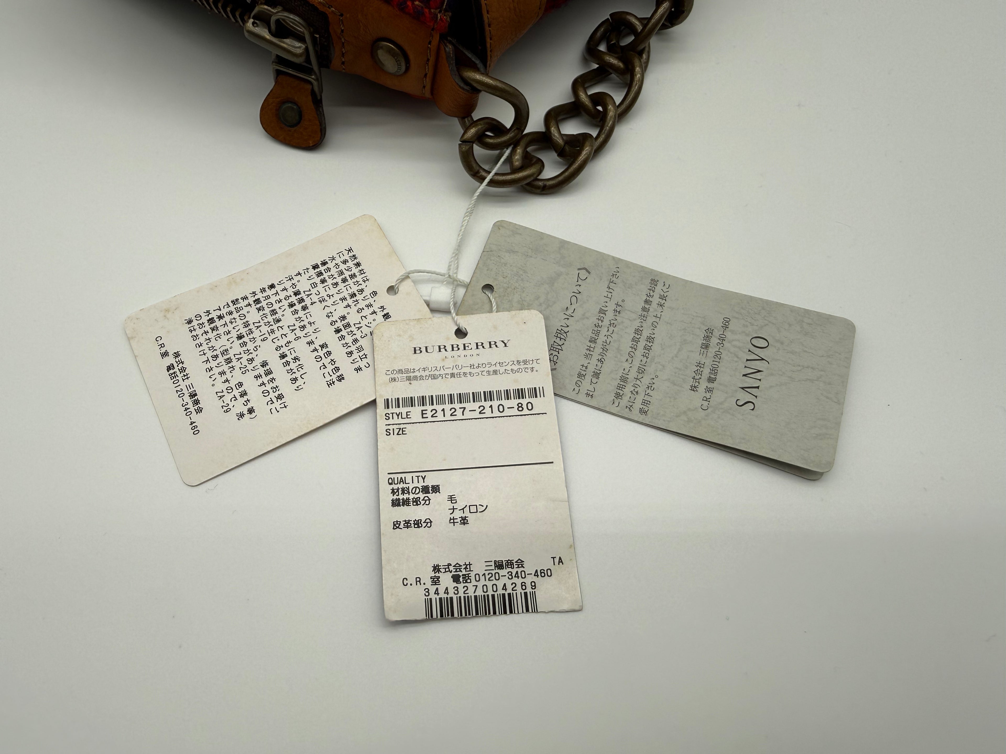 Burberry Nova Check Blue Label Shoulder Bag – Red Wool (SKU: 145519)