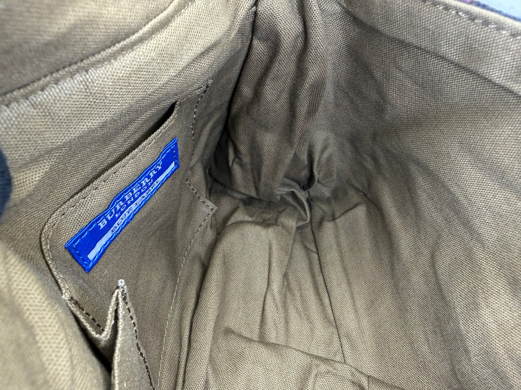 Burberry Nova Check Blue Label Shoulder Bag – Red Wool (SKU: 145519)