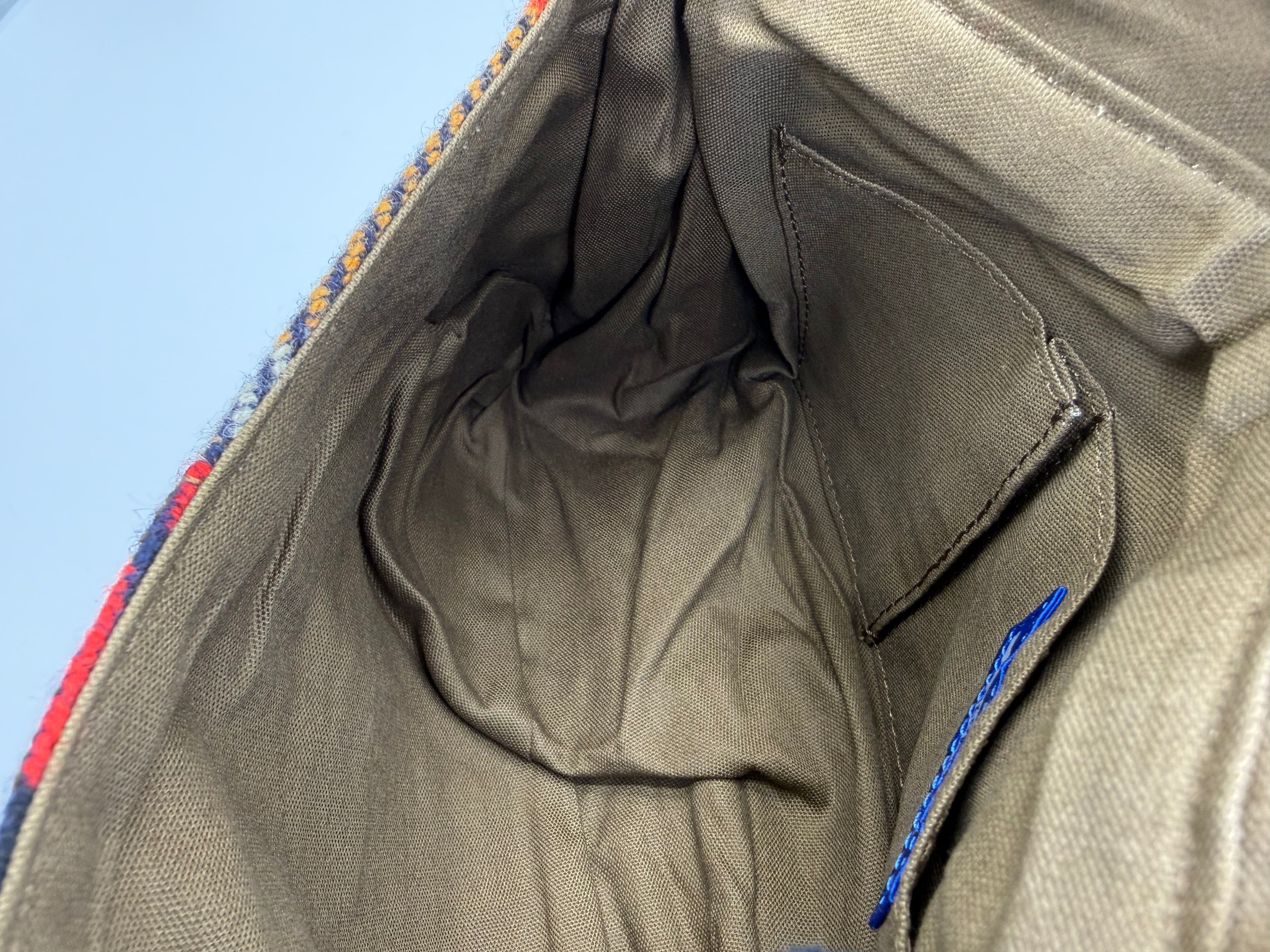 Burberry Nova Check Blue Label Shoulder Bag – Red Wool (SKU: 145519)