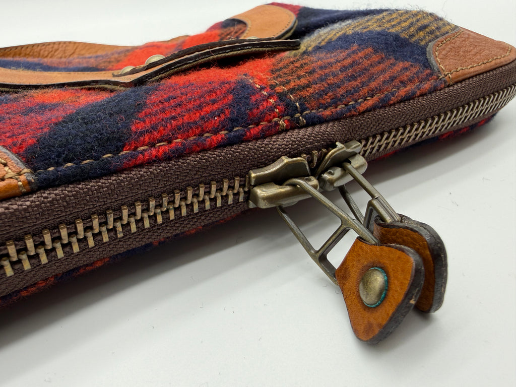 Burberry Nova Check Blue Label Shoulder Bag – Red Wool (SKU: 145519)