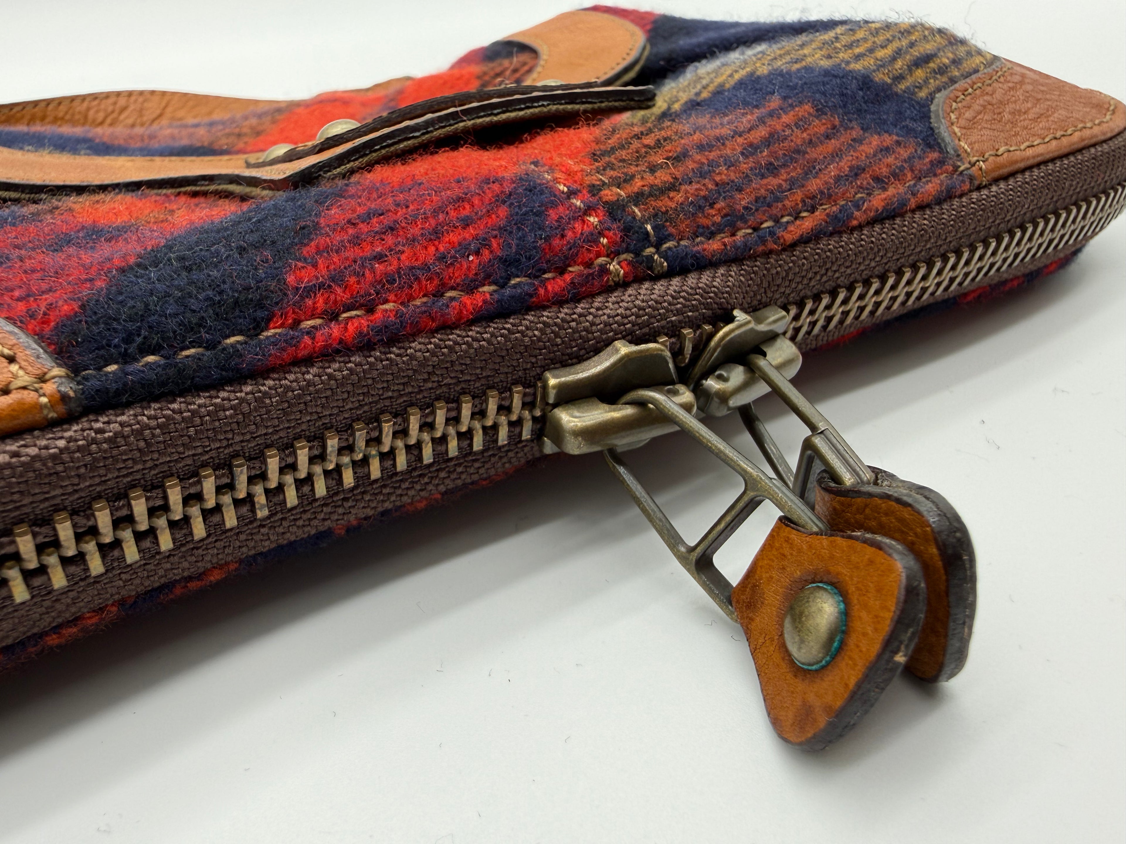 Burberry Nova Check Blue Label Shoulder Bag – Red Wool (SKU: 145519)