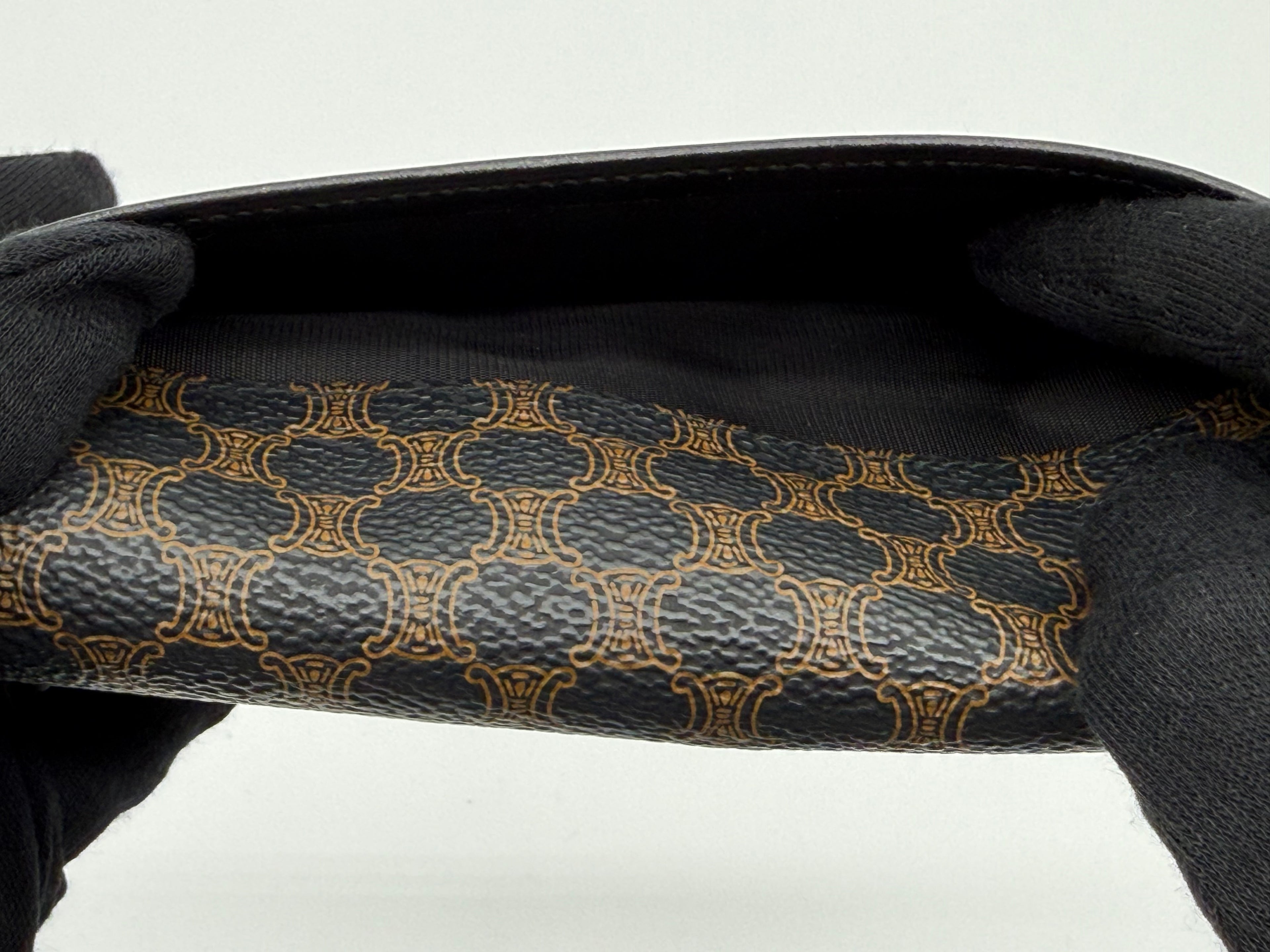 Celine Macadam Canvas Long Wallet – Black PVC Leather (SKU: am9298V)