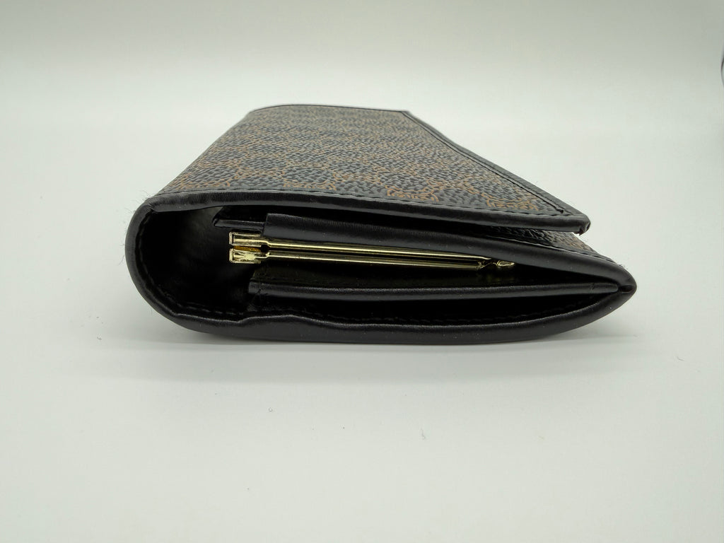 Celine Macadam Canvas Long Wallet – Black PVC Leather (SKU: am9298V)