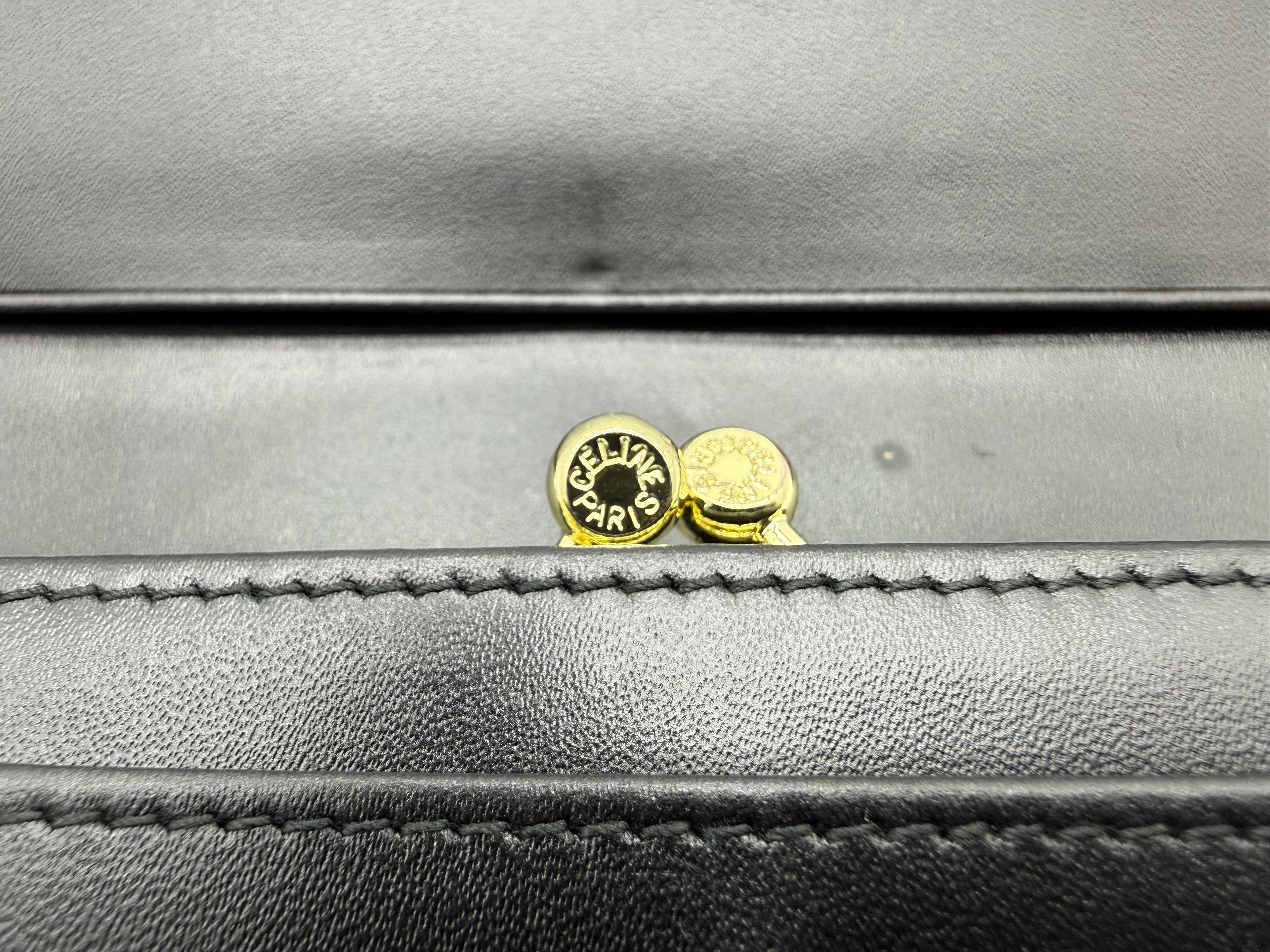 Celine Macadam Canvas Long Wallet – Black PVC Leather (SKU: am9298V)