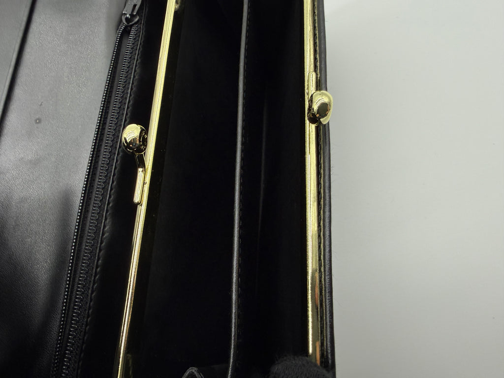 Celine Macadam Canvas Long Wallet – Black PVC Leather (SKU: am9298V)