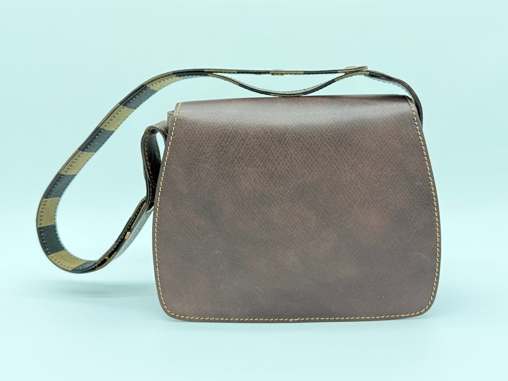 Fendi Leather Shoulder Bag – Brown & Gold (SKU: 148864V)