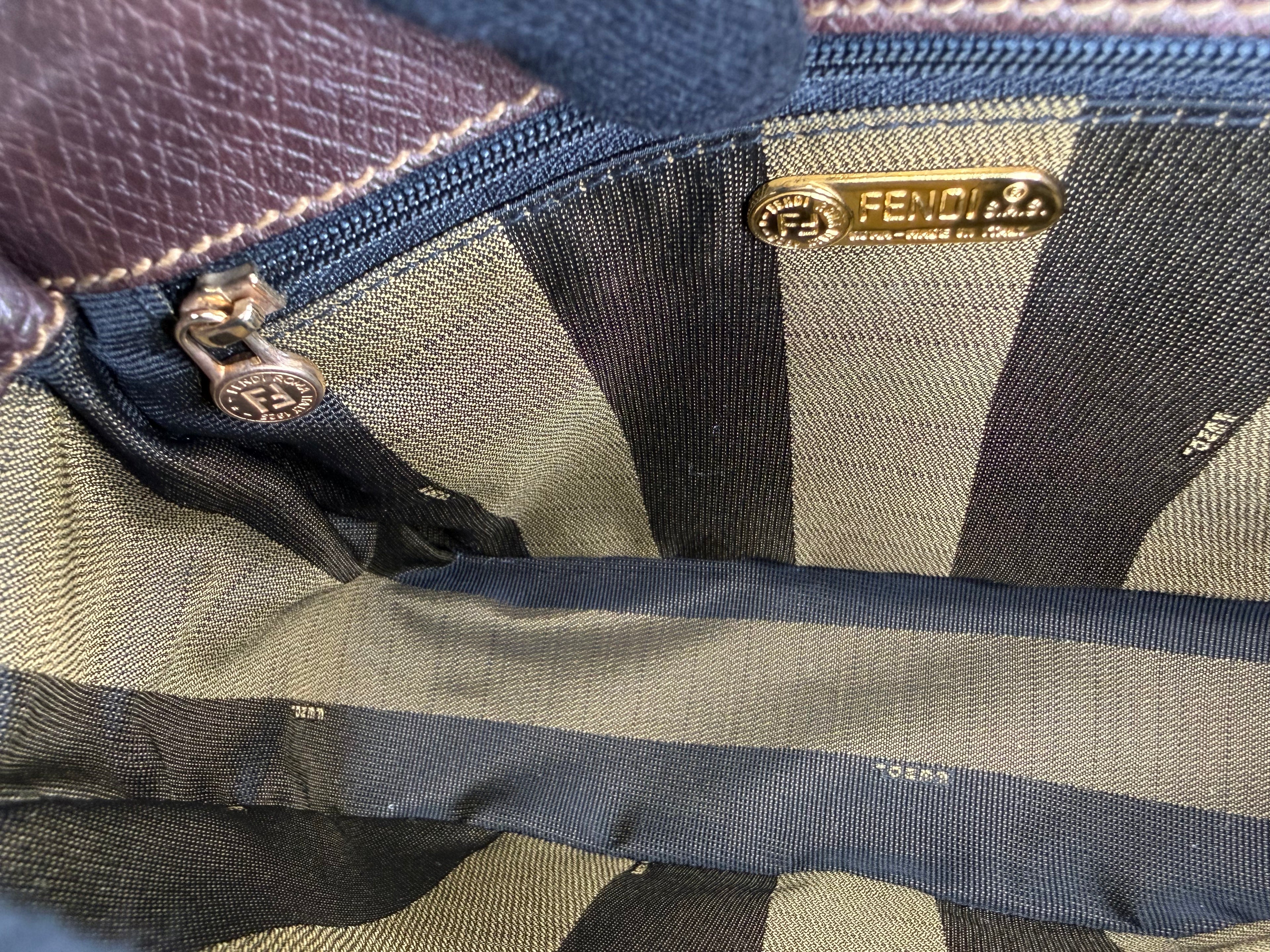 Fendi Leather Shoulder Bag – Brown & Gold (SKU: 148864V)