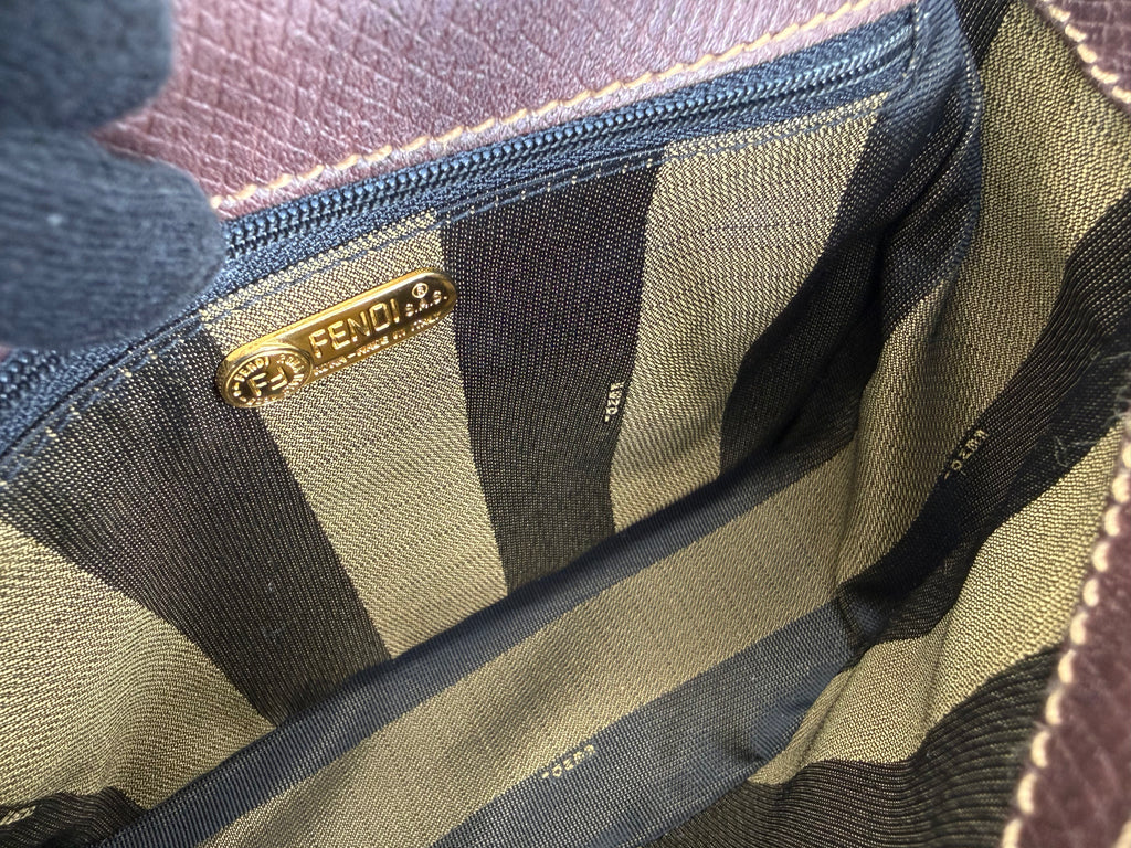 Fendi Leather Shoulder Bag – Brown & Gold (SKU: 148864V)