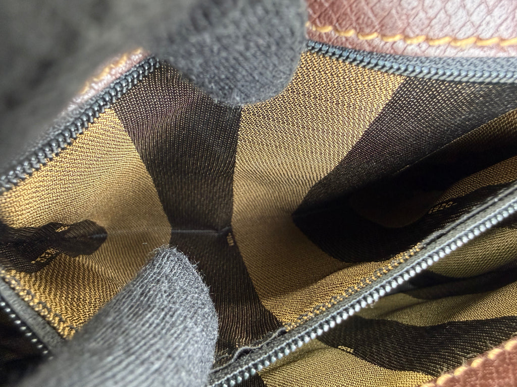 Fendi Leather Shoulder Bag – Brown & Gold (SKU: 148864V)