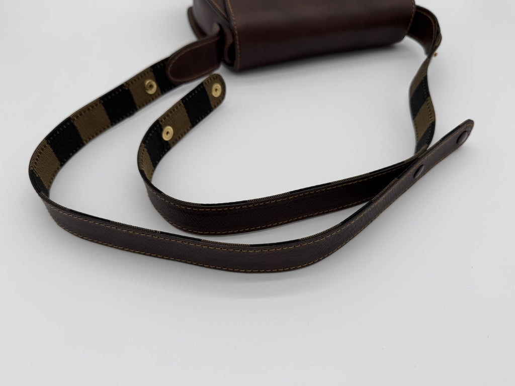 Fendi Leather Shoulder Bag – Brown & Gold (SKU: 148864V)