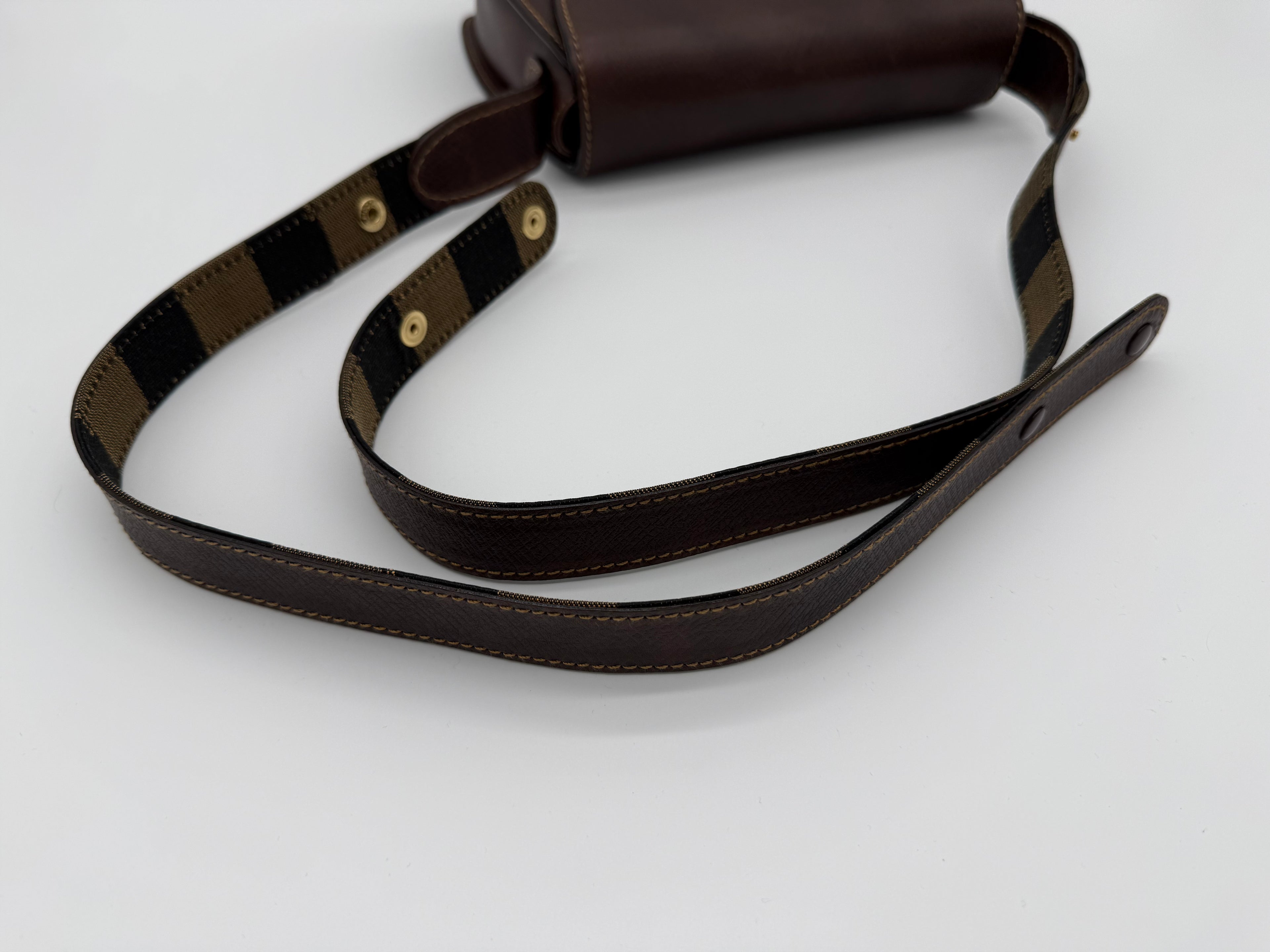 Fendi Leather Shoulder Bag – Brown & Gold (SKU: 148864V)