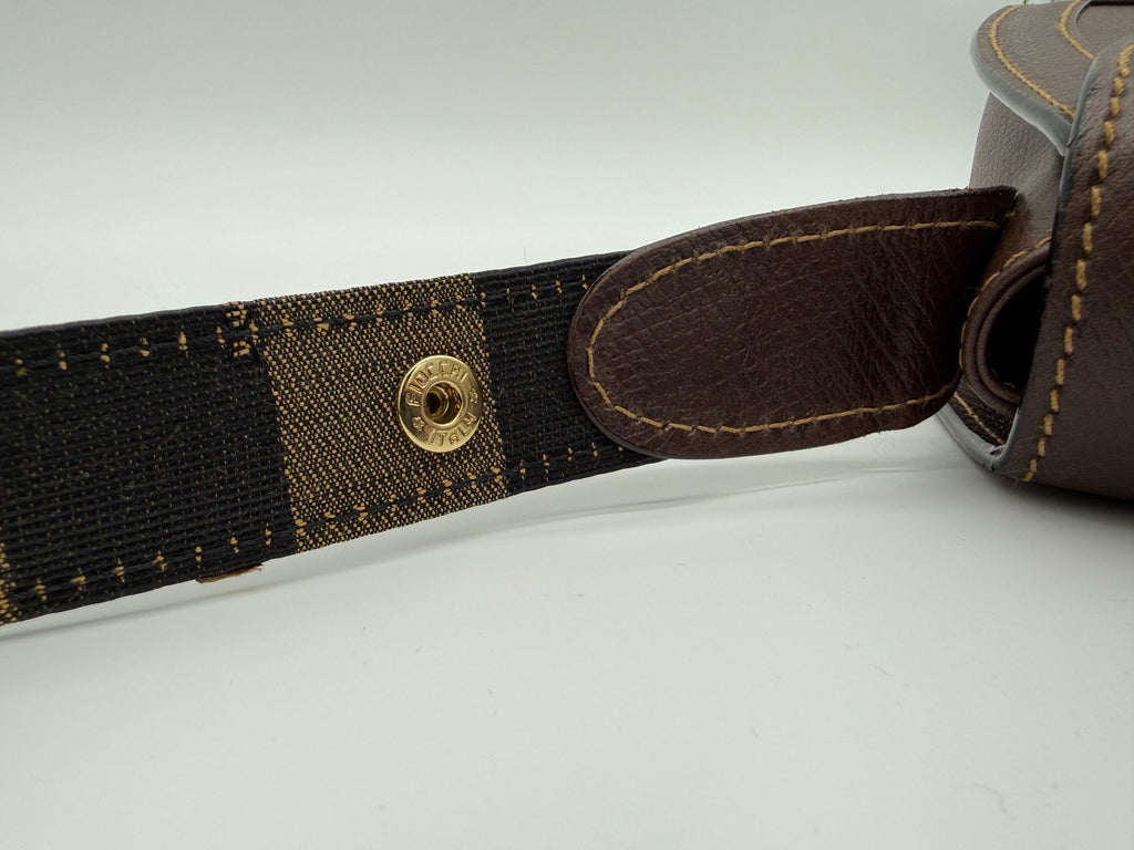 Fendi Leather Shoulder Bag – Brown & Gold (SKU: 148864V)