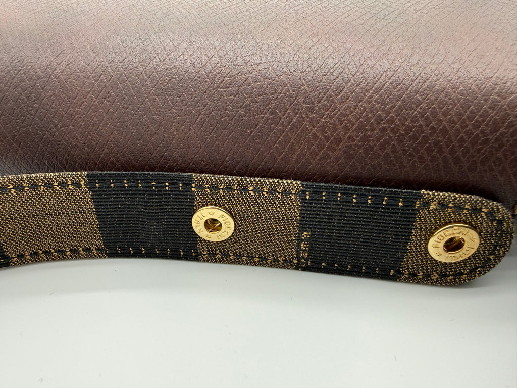 Fendi Leather Shoulder Bag – Brown & Gold (SKU: 148864V)