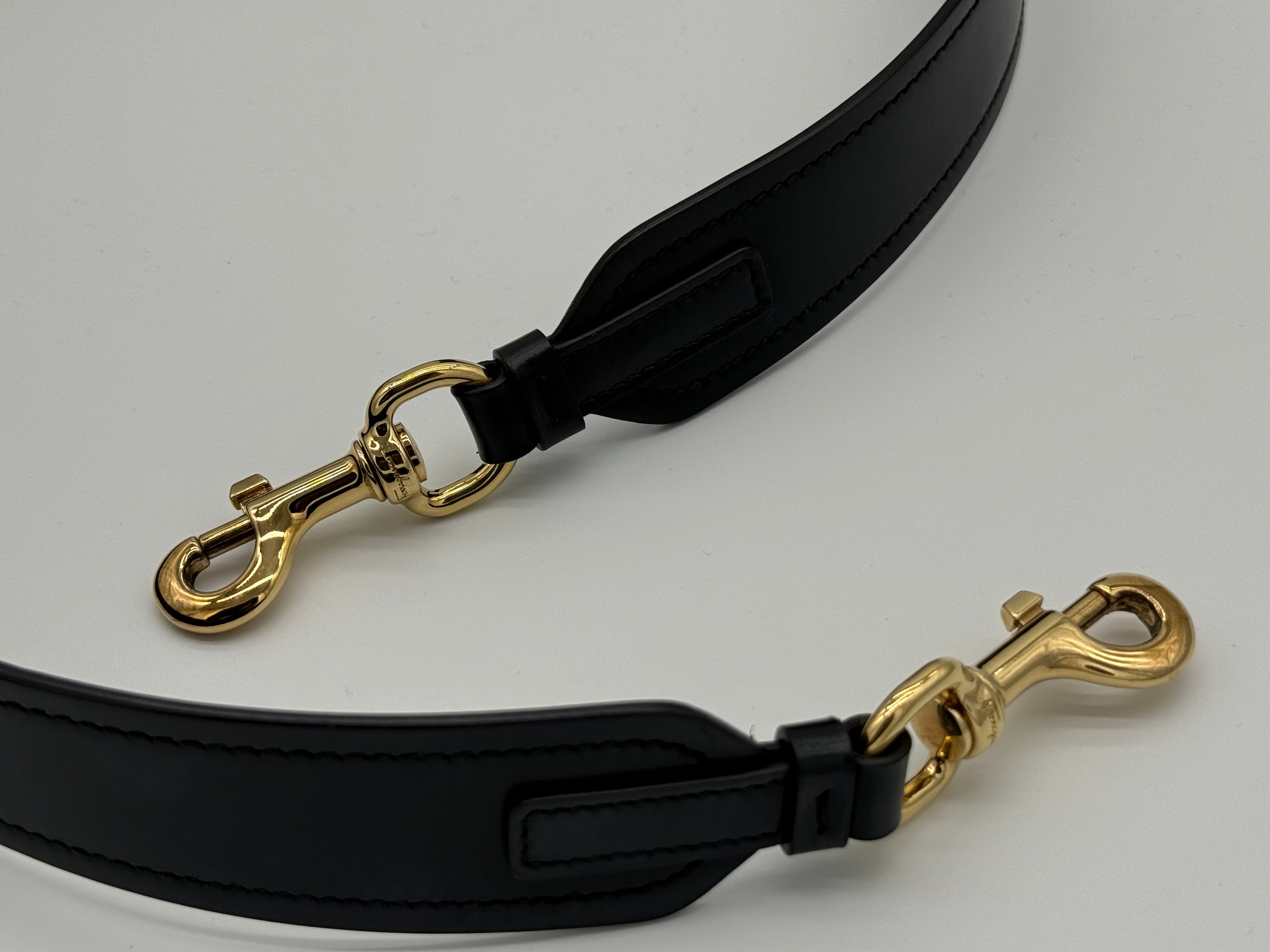Salvatore Ferragamo Vara Shoulder Bag – Black Leather with Gold Hardware (SKU: gh921)