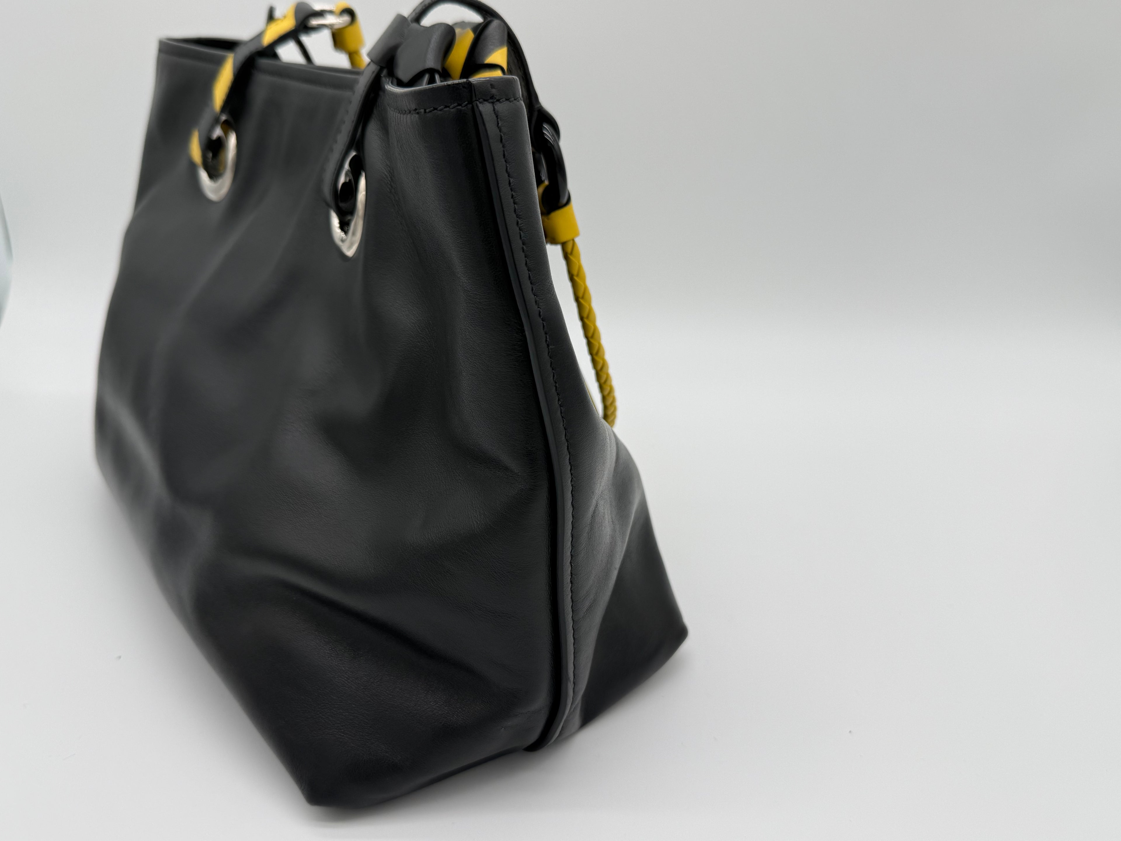 Miu Miu Leather Tote Bag – Black with Silver Hardware (SKU: 145940V)