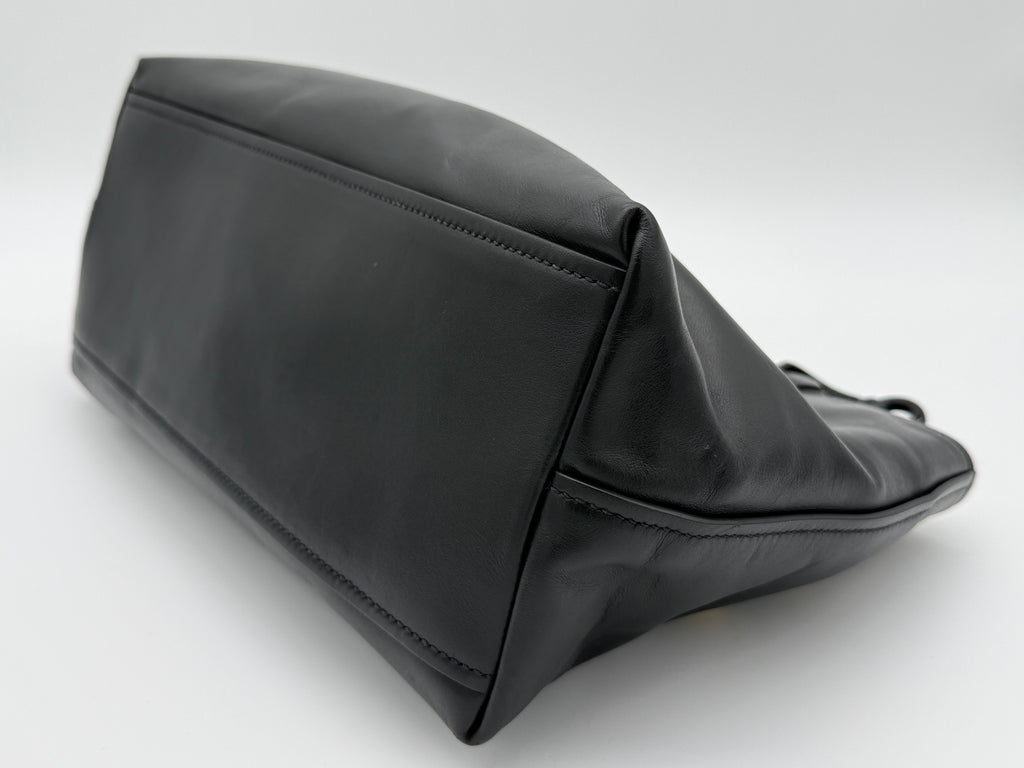 Miu Miu Leather Tote Bag – Black with Silver Hardware (SKU: 145940V)