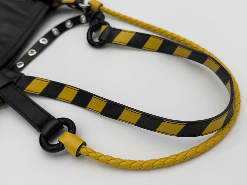 Miu Miu Leather Tote Bag – Black with Silver Hardware (SKU: 145940V)