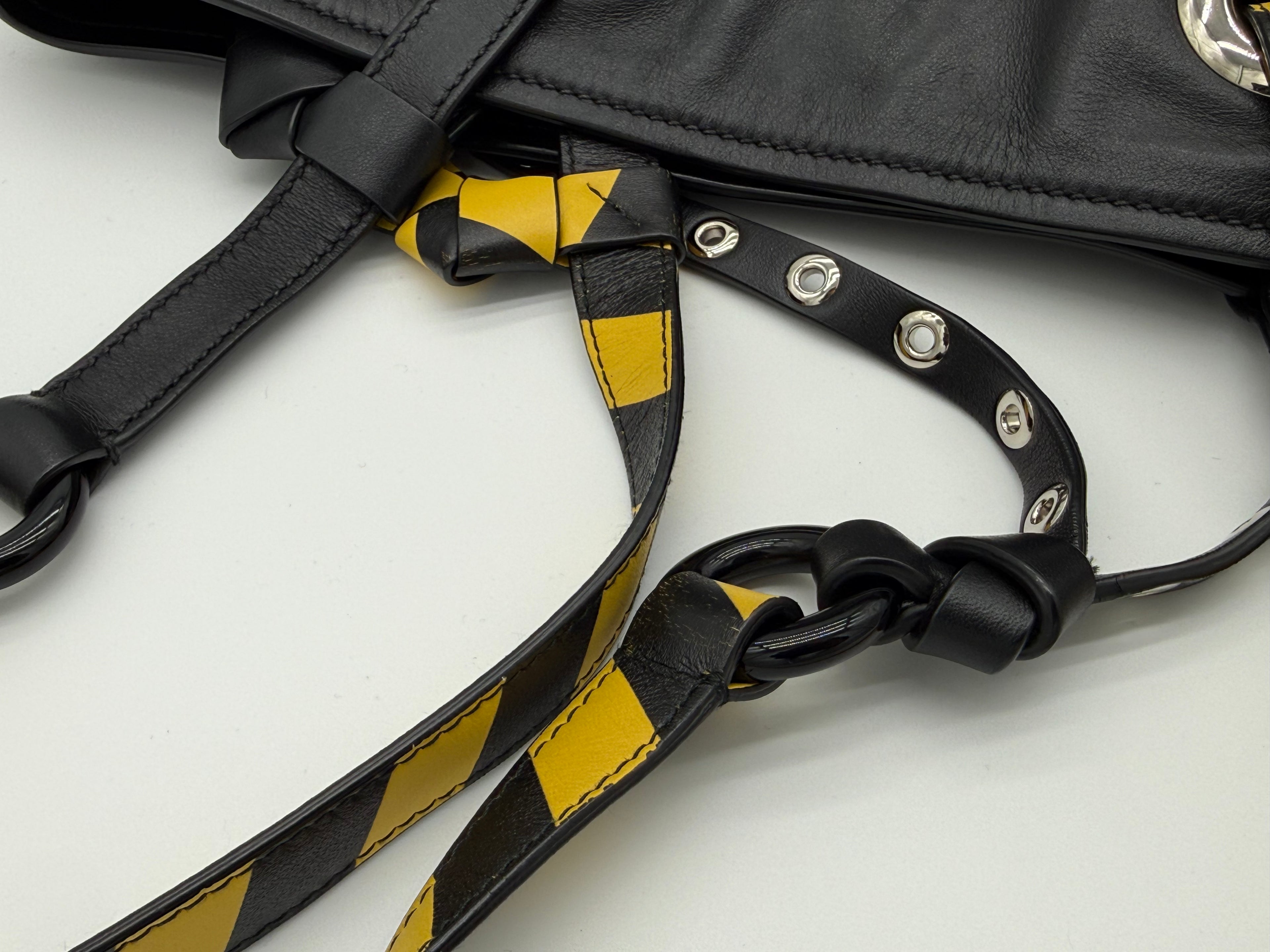 Miu Miu Leather Tote Bag – Black with Silver Hardware (SKU: 145940V)