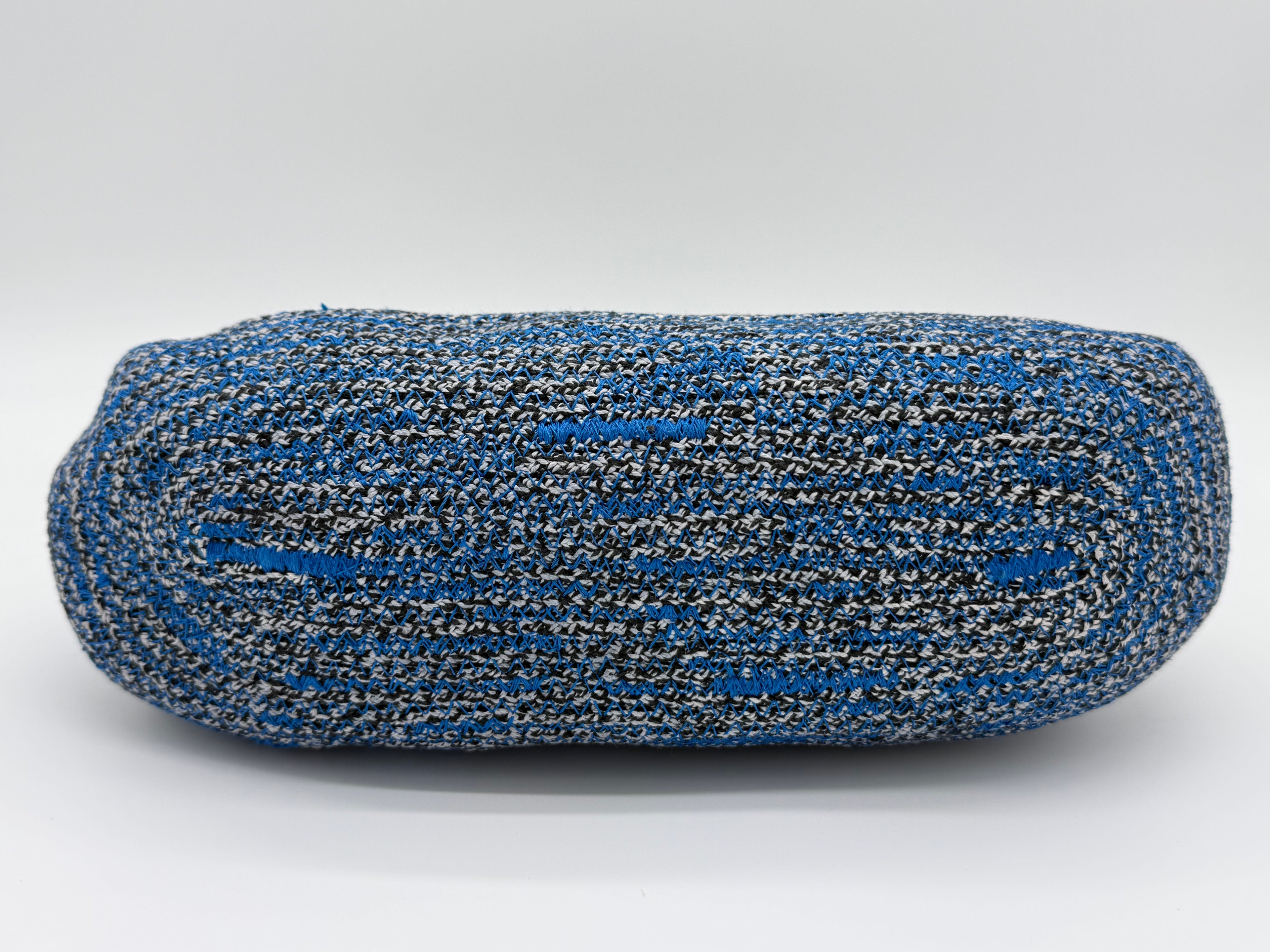 Balenciaga Zigzag Shoulder Bag – Blue Canvas & Silver Hardware (SKU: 145245)