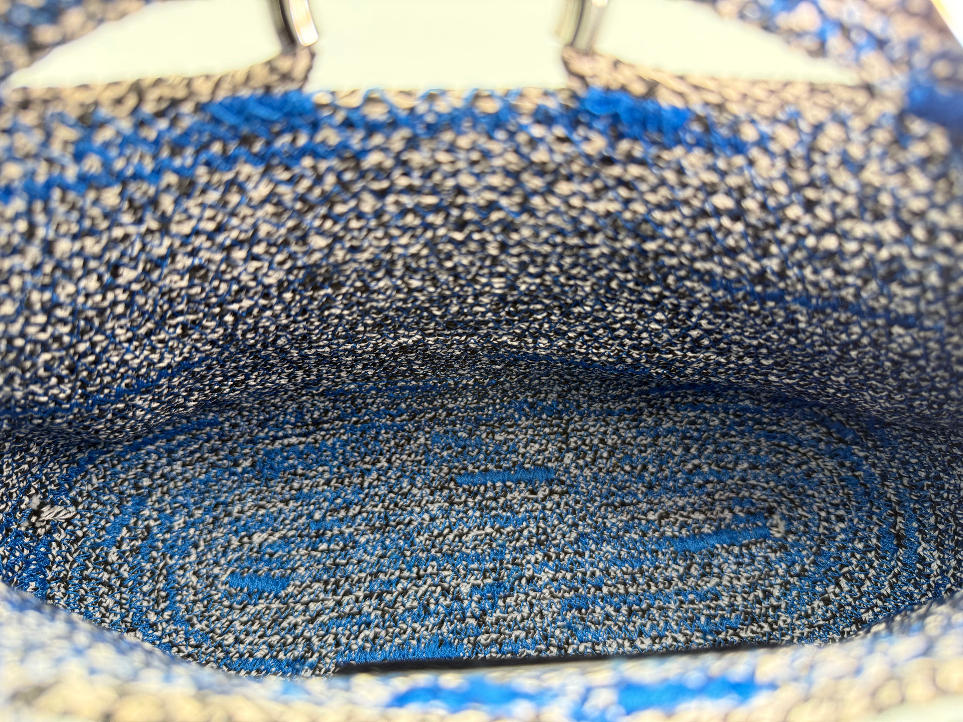 Balenciaga Zigzag Shoulder Bag – Blue Canvas & Silver Hardware (SKU: 145245)