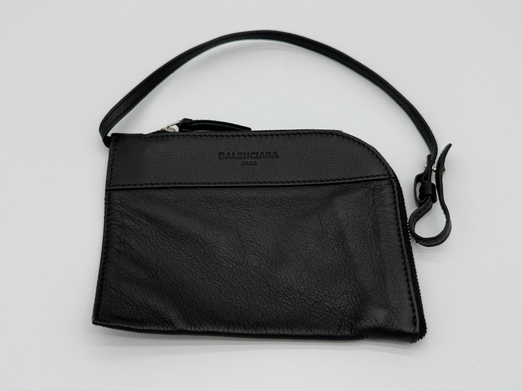 Balenciaga Zigzag Shoulder Bag – Blue Canvas & Silver Hardware (SKU: 145245)