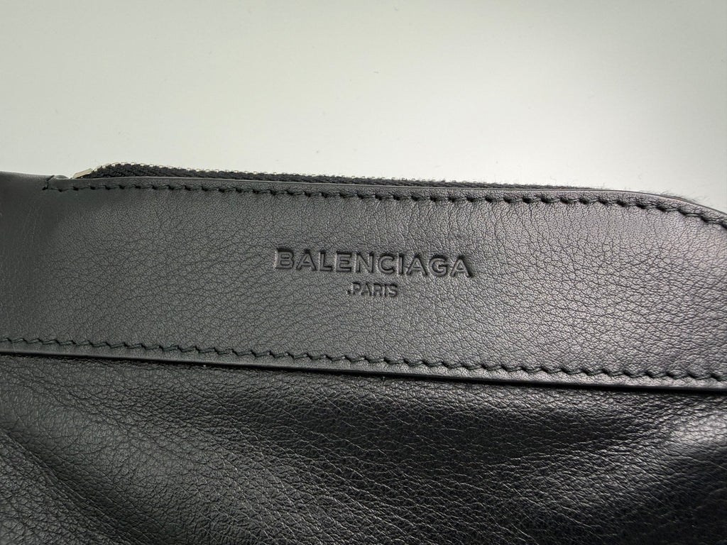 Balenciaga Zigzag Shoulder Bag – Blue Canvas & Silver Hardware (SKU: 145245)