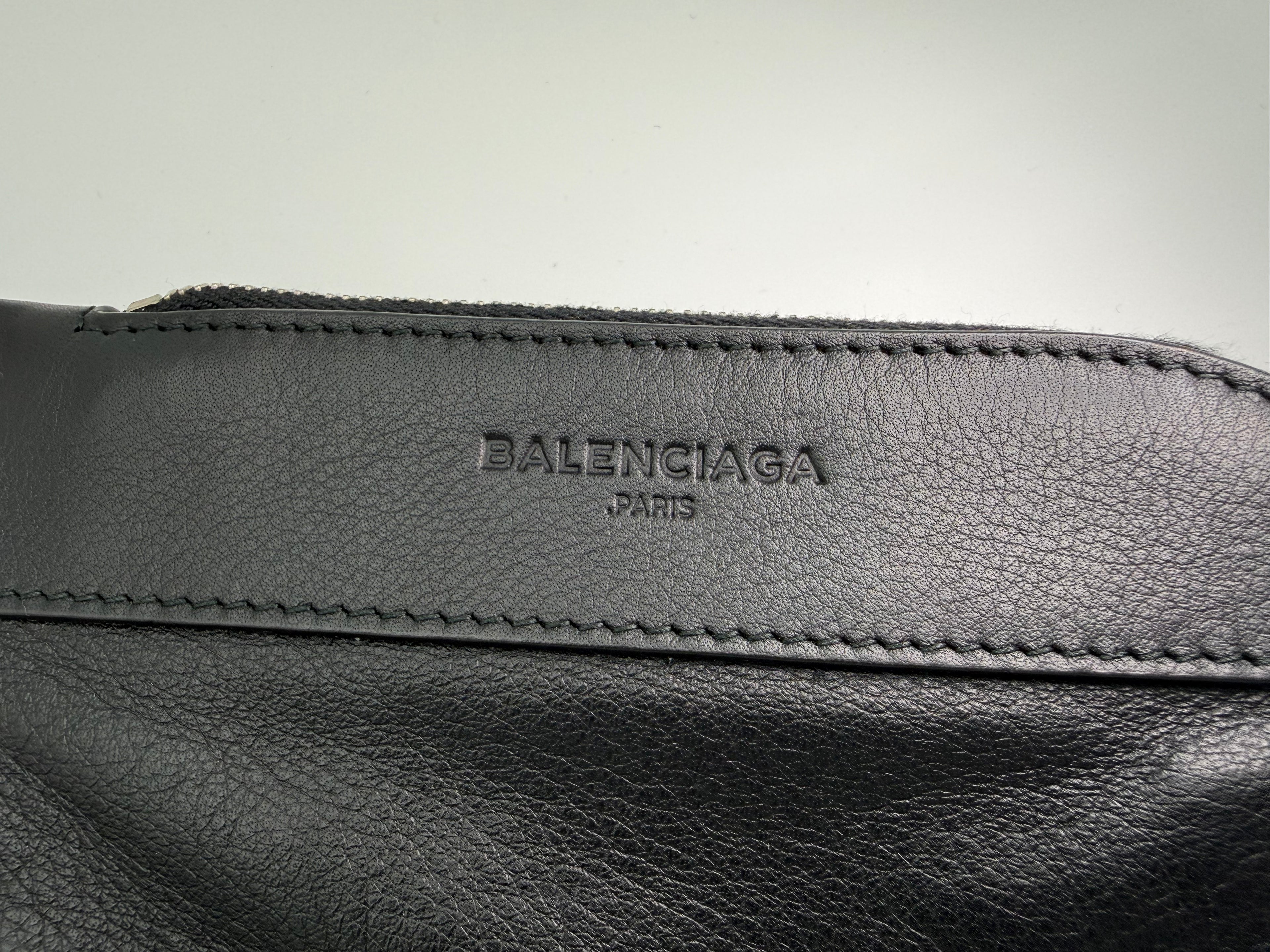 Balenciaga Zigzag Shoulder Bag – Blue Canvas & Silver Hardware (SKU: 145245)