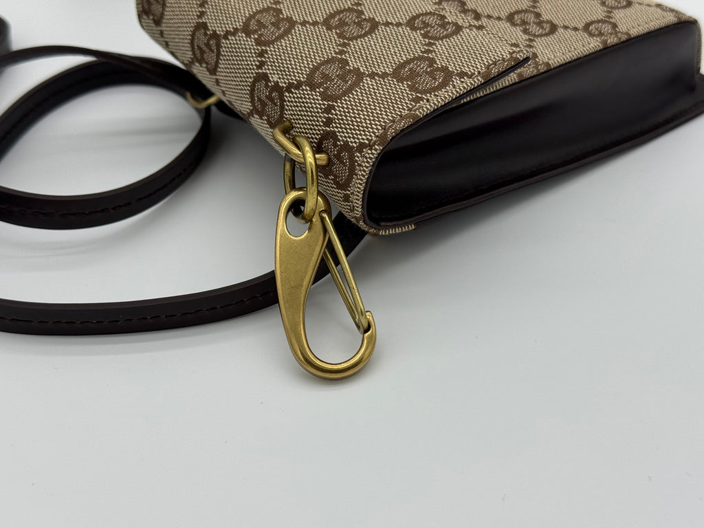Gucci GG Canvas Shoulder Bag – Beige with Gold Hardware (SKU: gh802)