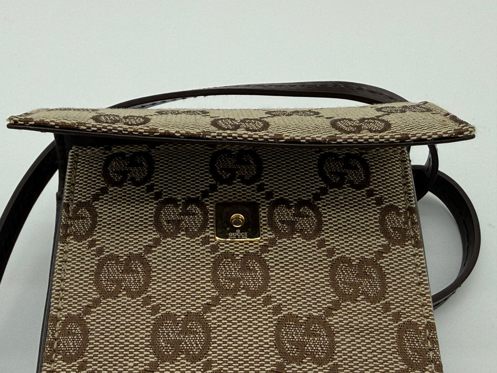 Gucci GG Canvas Shoulder Bag – Beige with Gold Hardware (SKU: gh802)