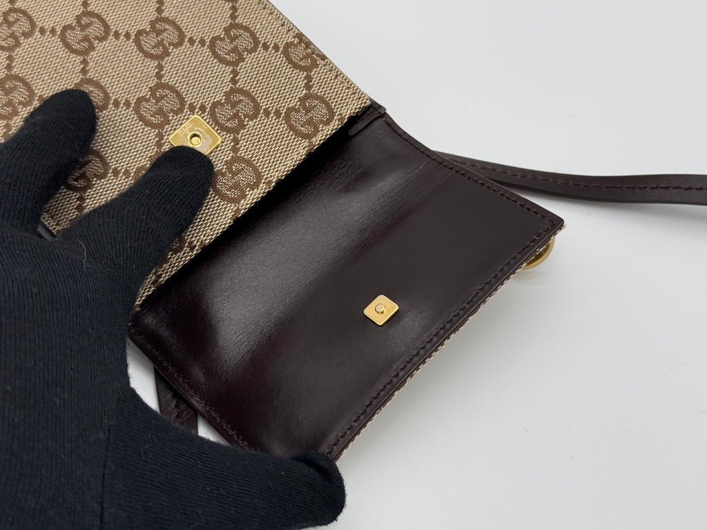 Gucci GG Canvas Shoulder Bag – Beige with Gold Hardware (SKU: gh802)