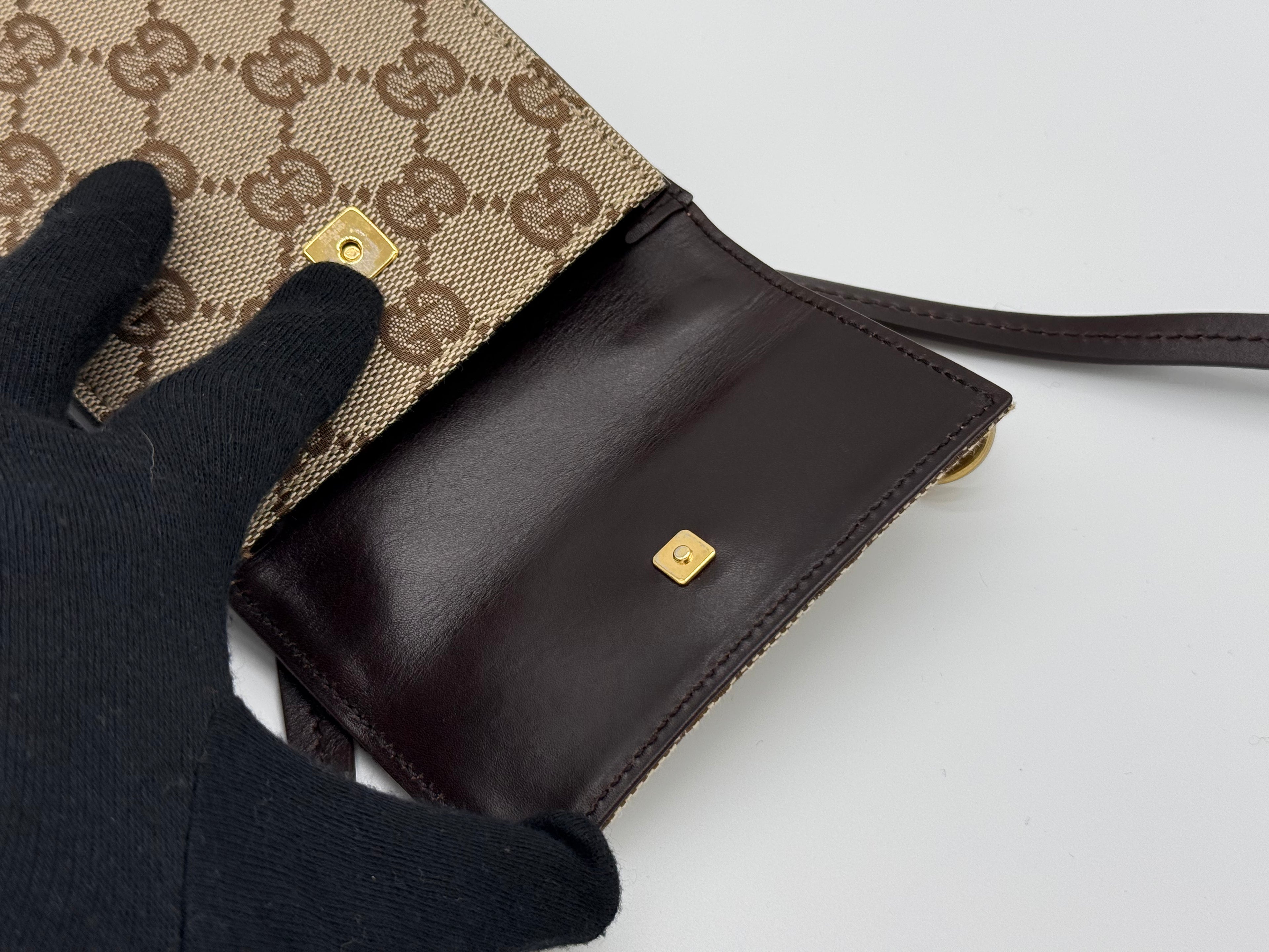 Gucci GG Canvas Shoulder Bag – Beige with Gold Hardware (SKU: gh802)