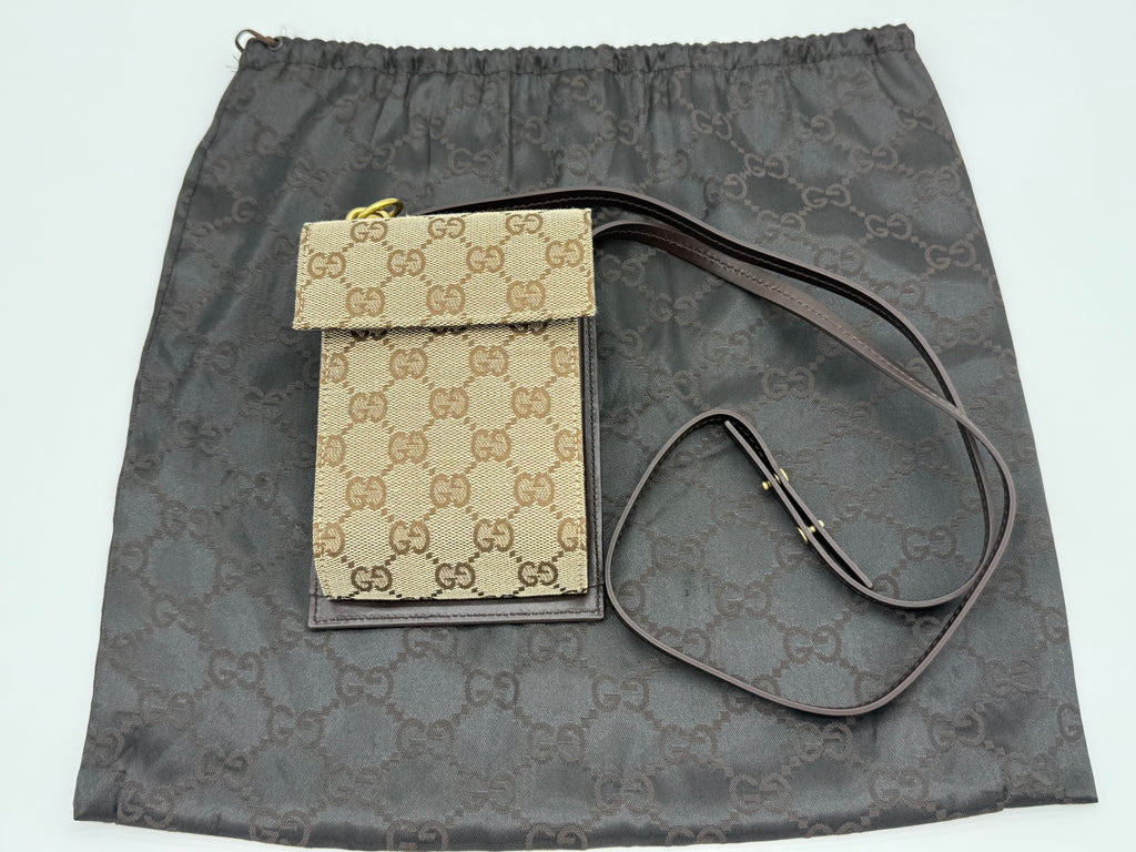 Gucci GG Canvas Shoulder Bag – Beige with Gold Hardware (SKU: gh802)