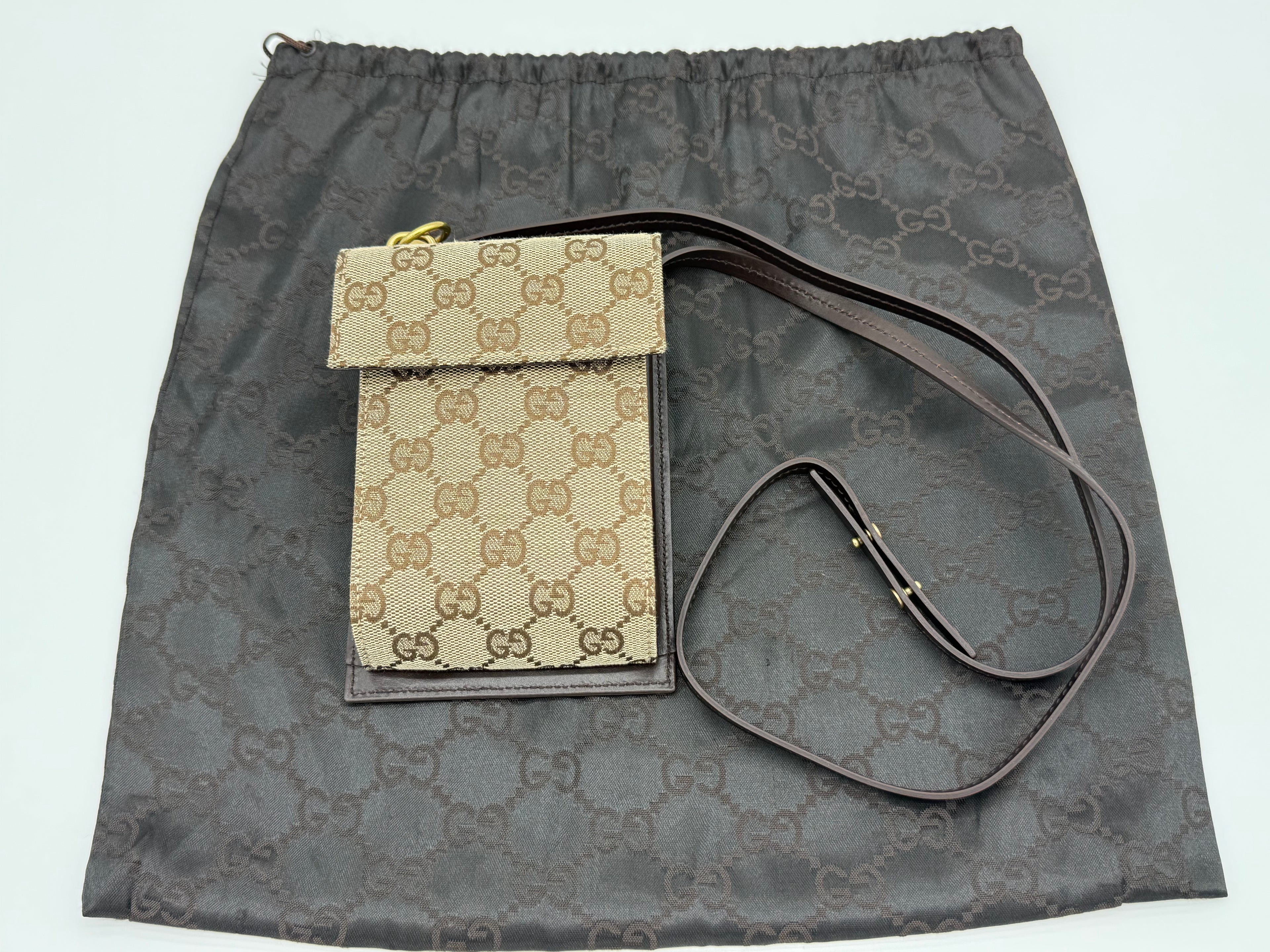 Gucci GG Canvas Shoulder Bag – Beige with Gold Hardware (SKU: gh802)