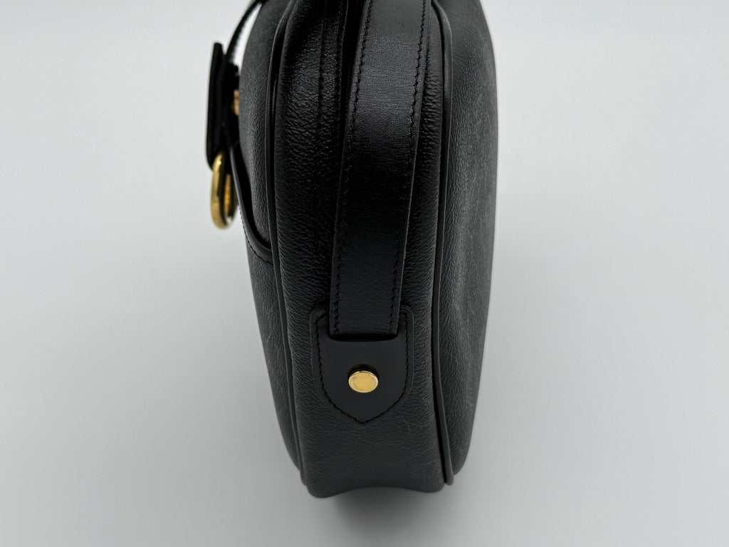 Christian Dior Honeycomb Canvas Shoulder Bag – Black & Gold (SKU: BA2275)