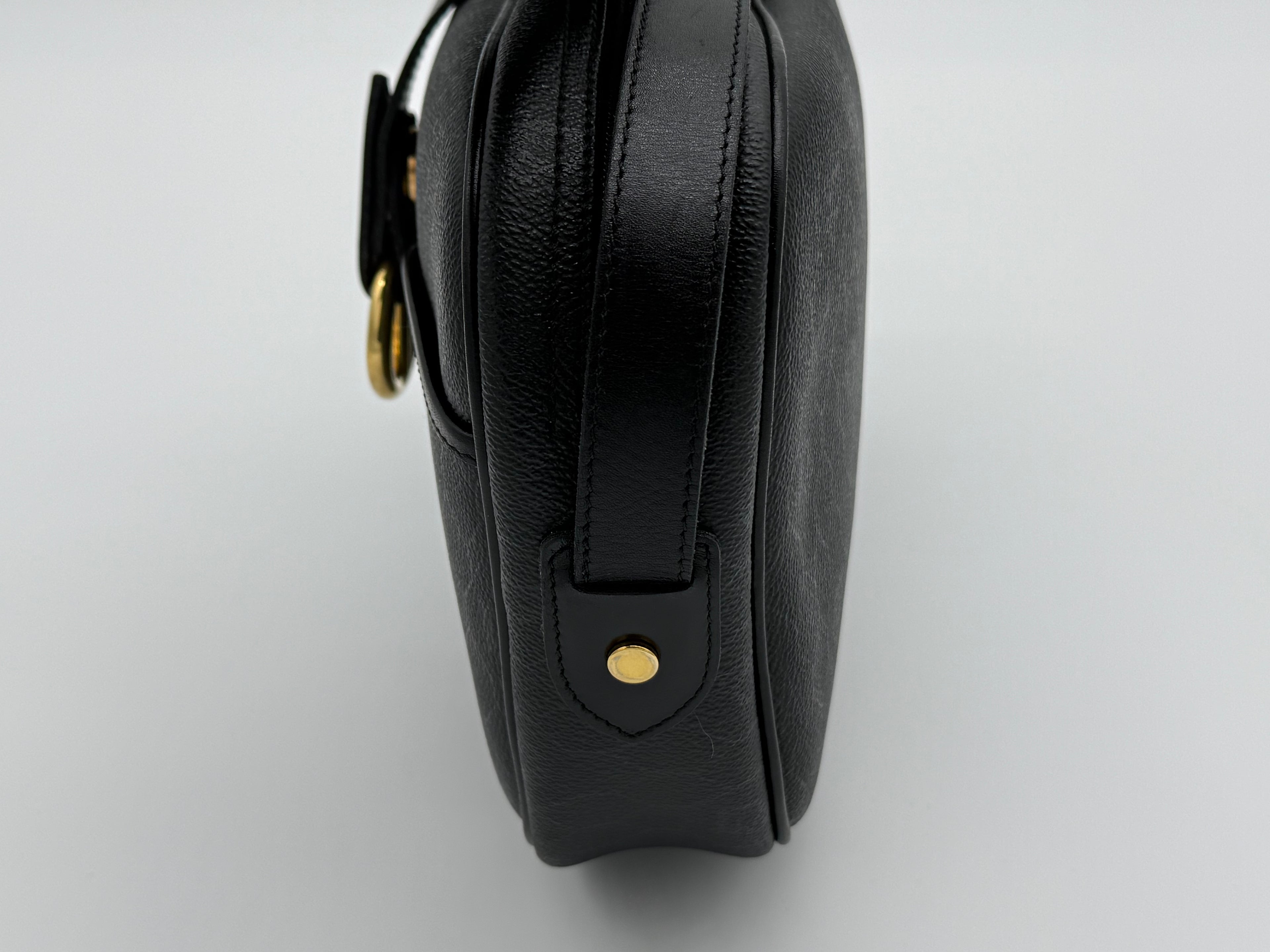 Christian Dior Honeycomb Canvas Shoulder Bag – Black & Gold (SKU: BA2275)