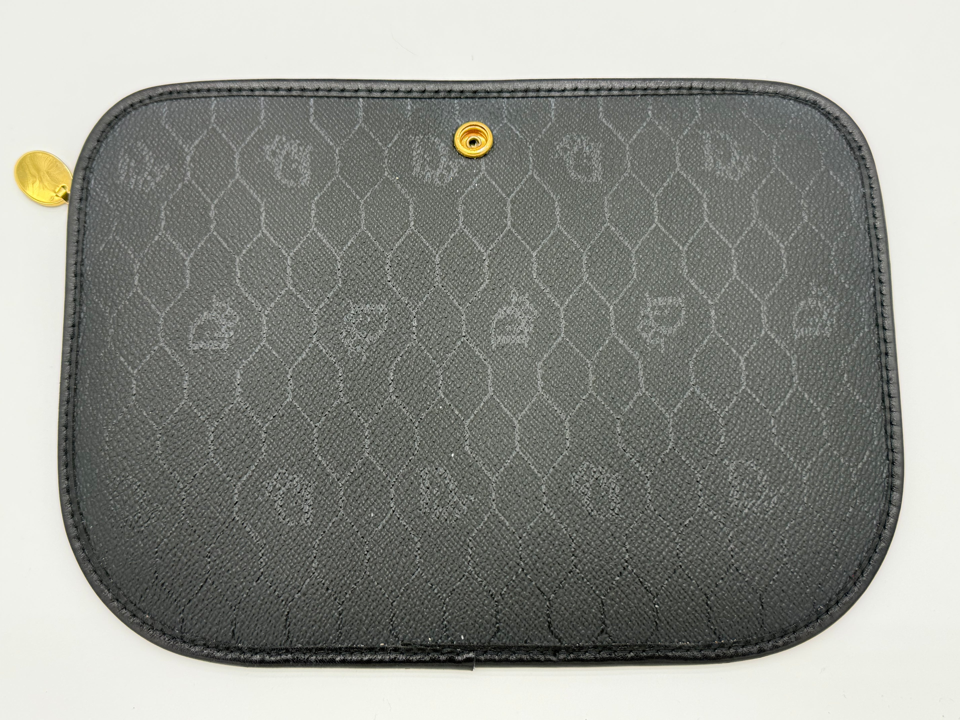 Christian Dior Honeycomb Canvas Shoulder Bag – Black & Gold (SKU: BA2275)