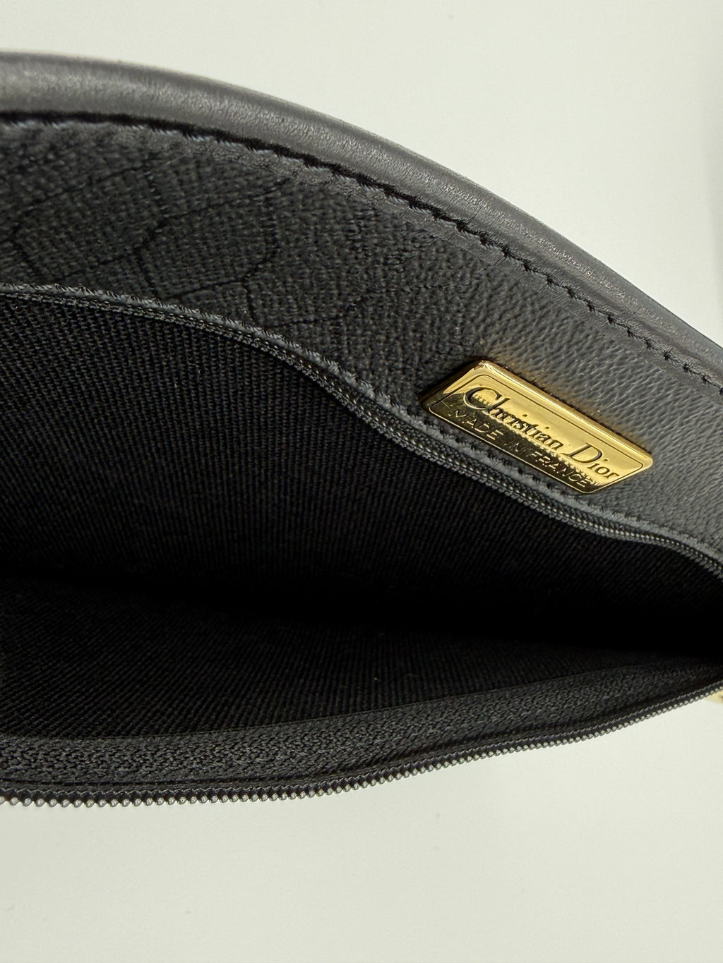 Christian Dior Honeycomb Canvas Shoulder Bag – Black & Gold (SKU: BA2275)