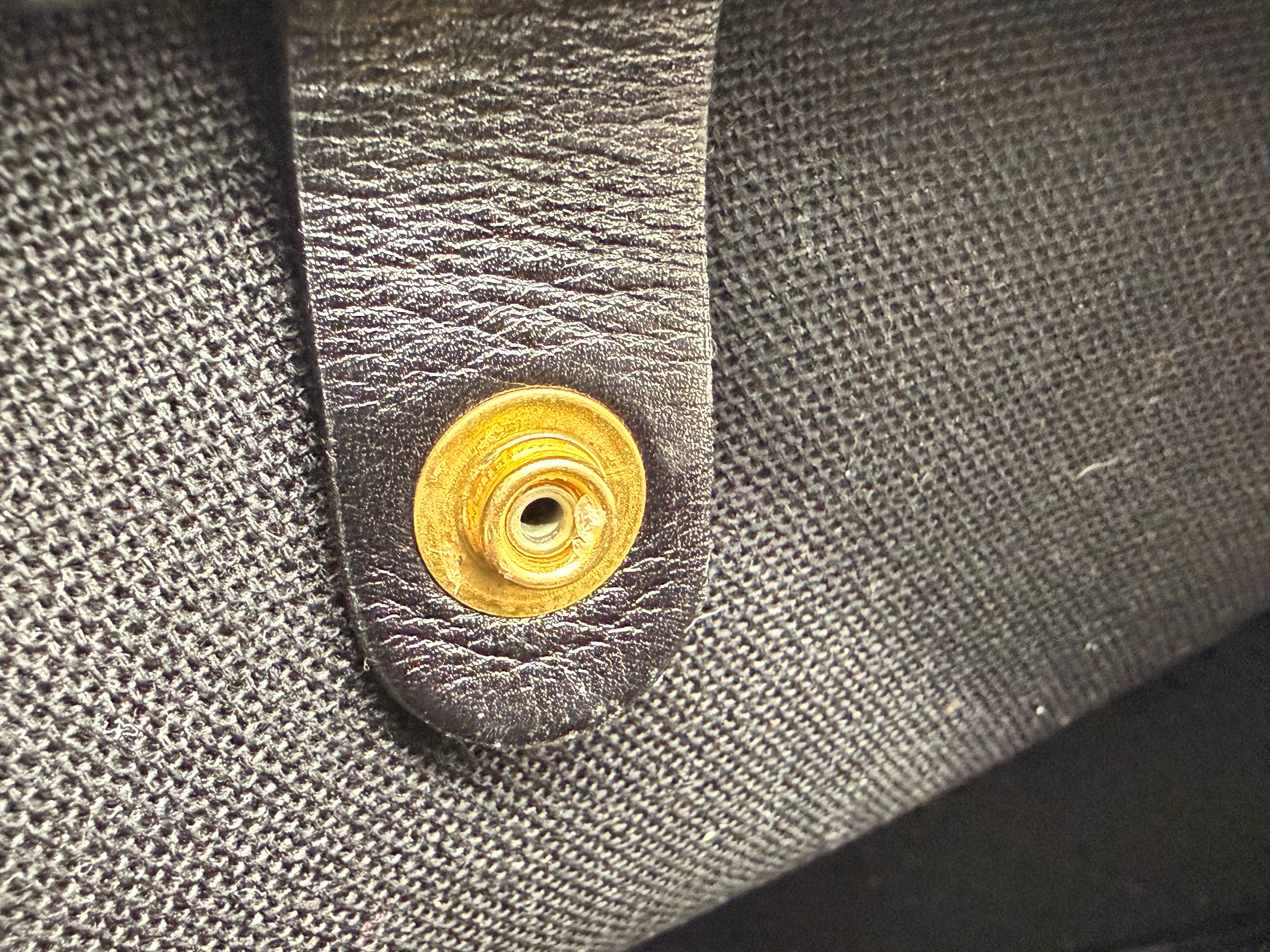 Christian Dior Honeycomb Canvas Shoulder Bag – Black & Gold (SKU: BA2275)