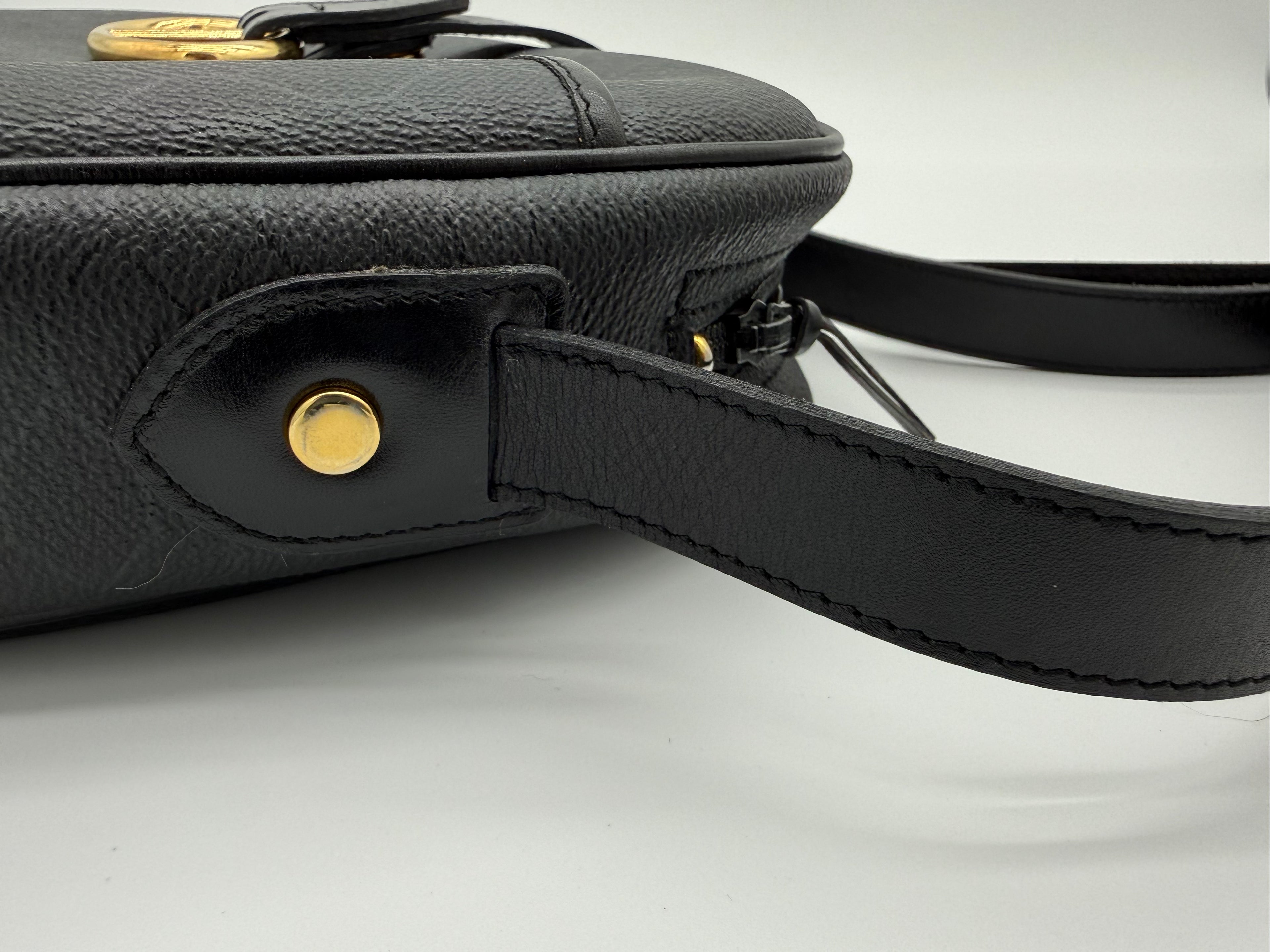 Christian Dior Honeycomb Canvas Shoulder Bag – Black & Gold (SKU: BA2275)