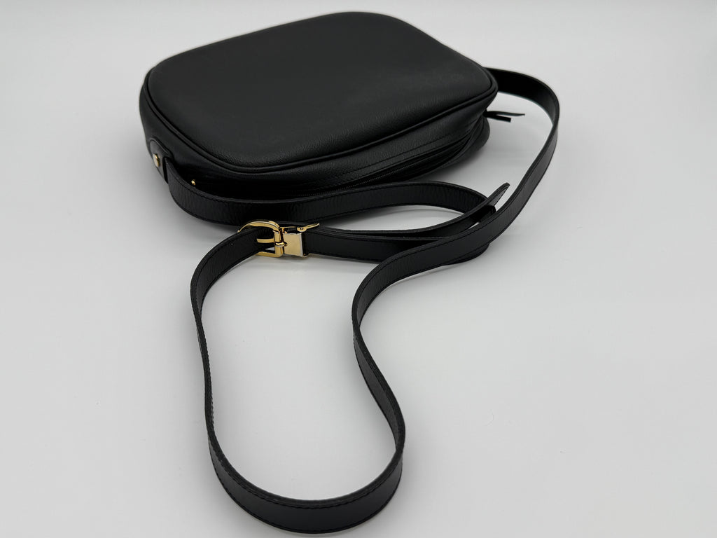 Christian Dior Honeycomb Canvas Shoulder Bag – Black & Gold (SKU: BA2275)