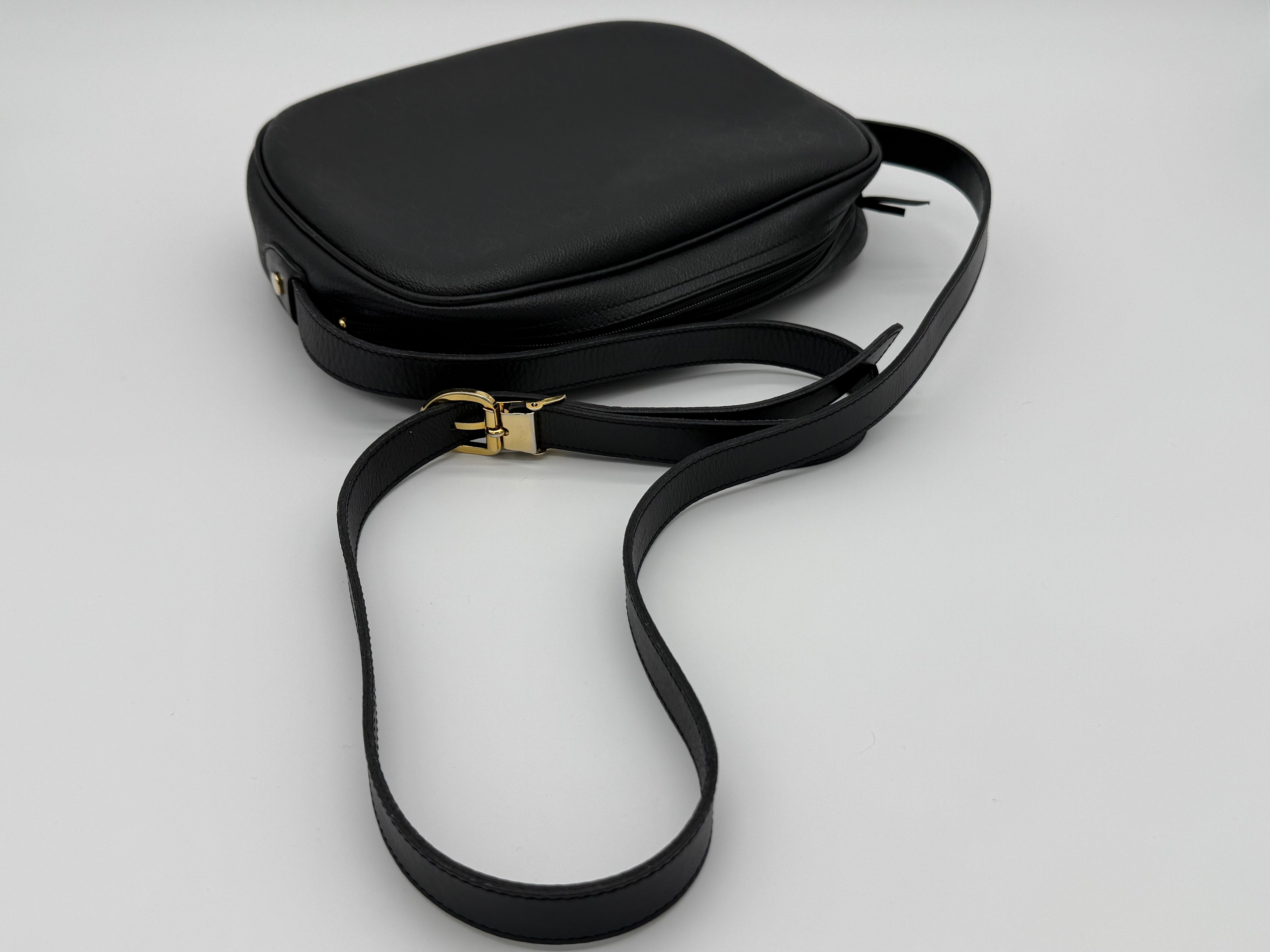 Christian Dior Honeycomb Canvas Shoulder Bag – Black & Gold (SKU: BA2275)